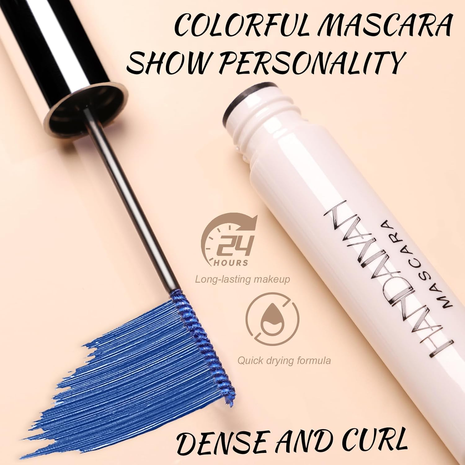 YBUETE Blue Mascara, Colorful Mascara for Cosplay Party Eye Makeup, Long-Lasting Waterproof Colored Mascara Makeup, Long & Thick Curling Mascara, Colorful Mascara Eye Makeup Present for Women - Pink image number 2