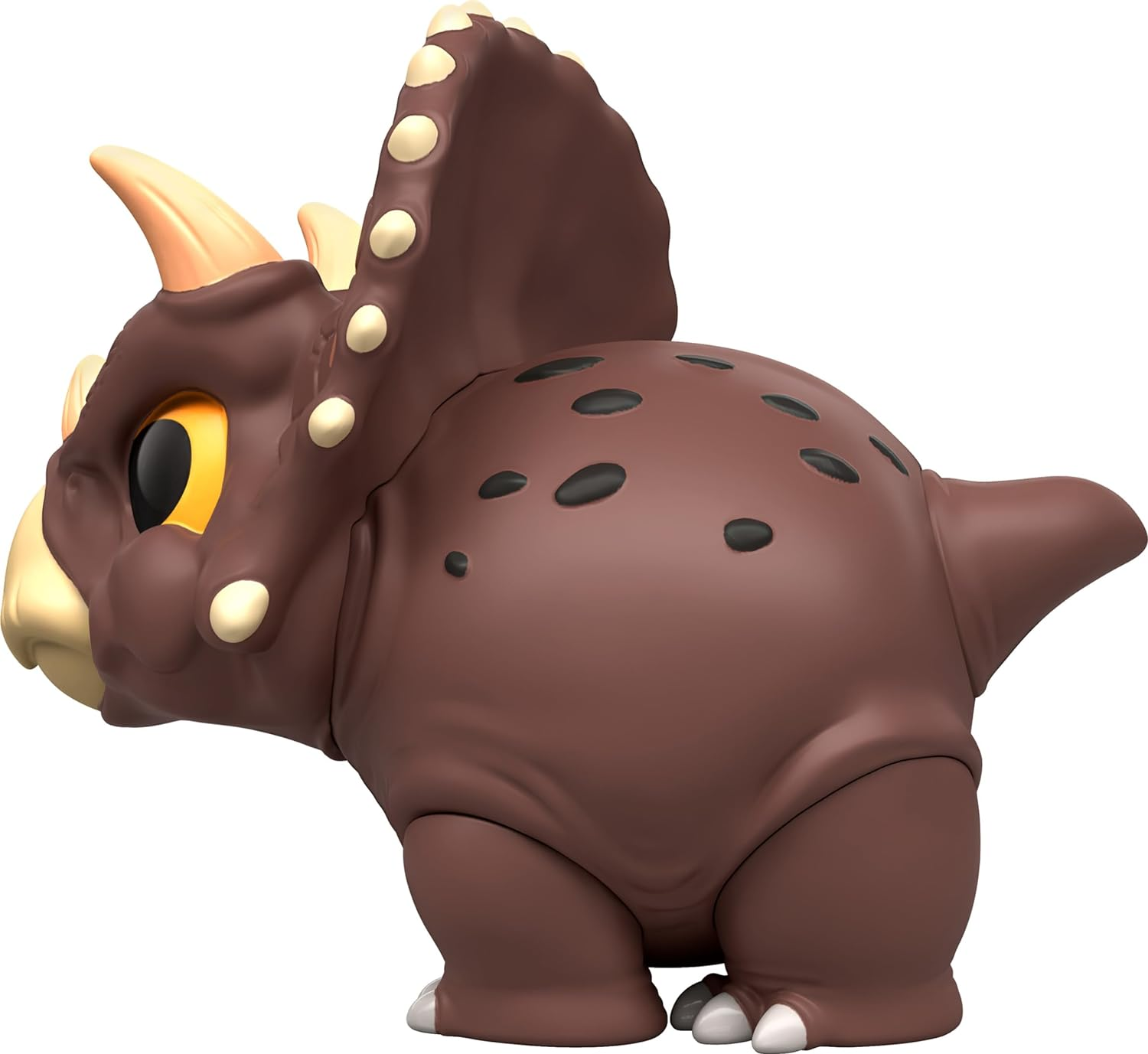 ​Jurassic World Bite Club Collectible Figure, Triceratops Chubby Stylized Dinosaur Approx 4-Inch Figure with Accessory​ image number 1