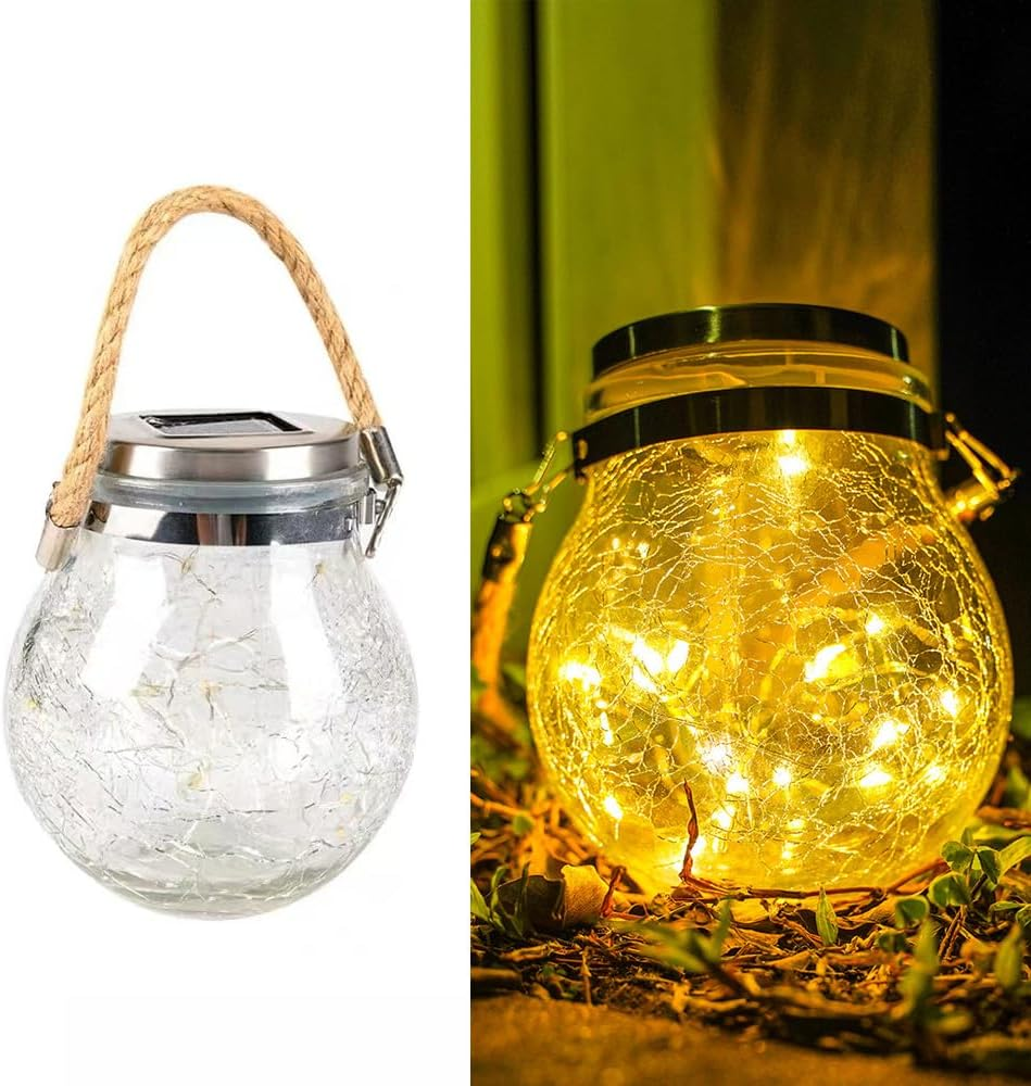 YZYOE LED Solar Wishing Bottle Lights,Outdoor Courtyard Decoration Glass Bottle Warm Light Pendant Lamp Wireless Dusk to Dawn Waterproof Garden Road Landscape Lamp. image number 2