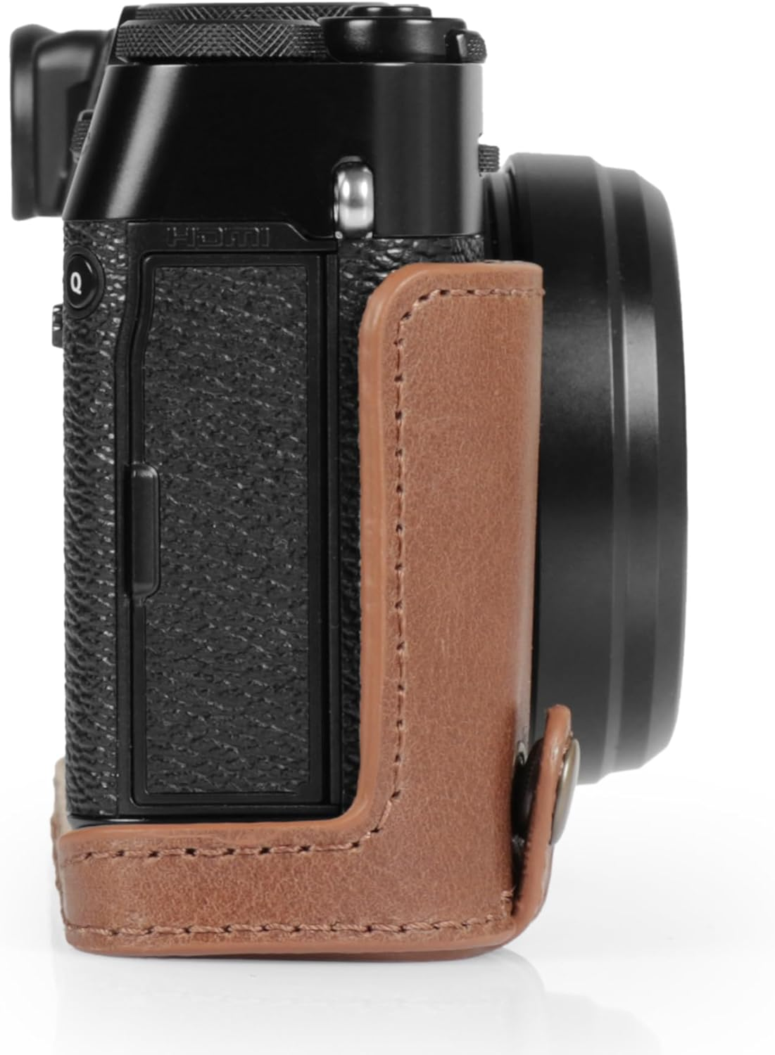 Megagear Ever Ready Genuine Leather Half Camera Case Compatible with Fujifilm X100VI - Brown image number 1