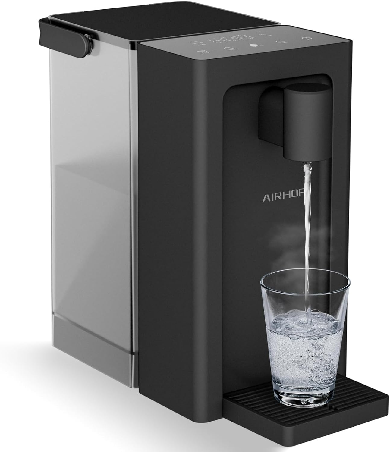 AIRHOP Instant Hot Water Dispenser, Quick Heating Hot Water Dispenser with Child Locks, Adjustable 5 Temp with 3 Water Volume Dispense, 3L Removable Tank, Ideal for Home Office Kitchen, Black