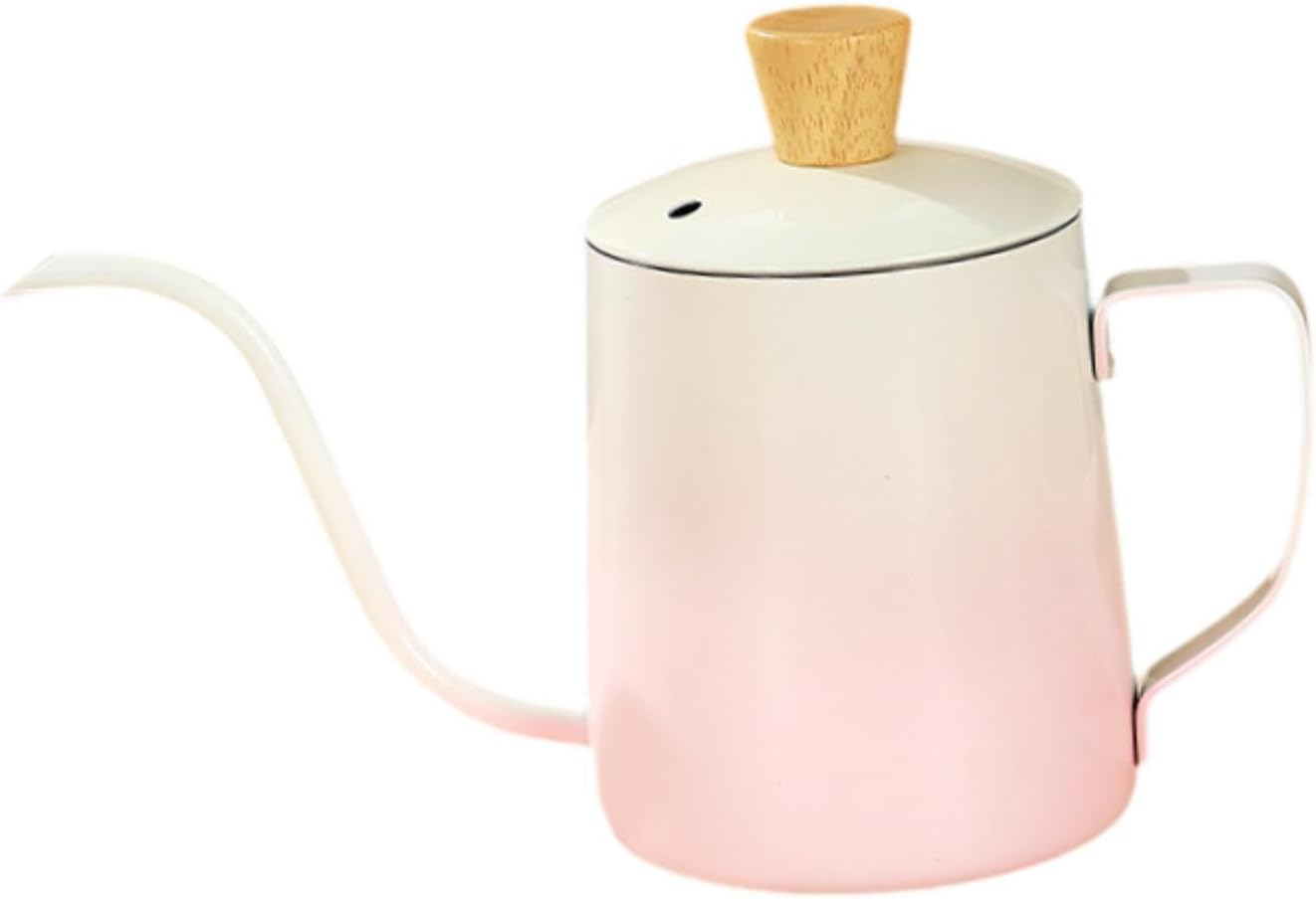 Espresso Pour over Coffee Kettle 600Ml Stainless Steel 8.7X9.8Cm for Baristas anti Rust Multifunctional Hand Drip Coffee Pot, Gradient Green