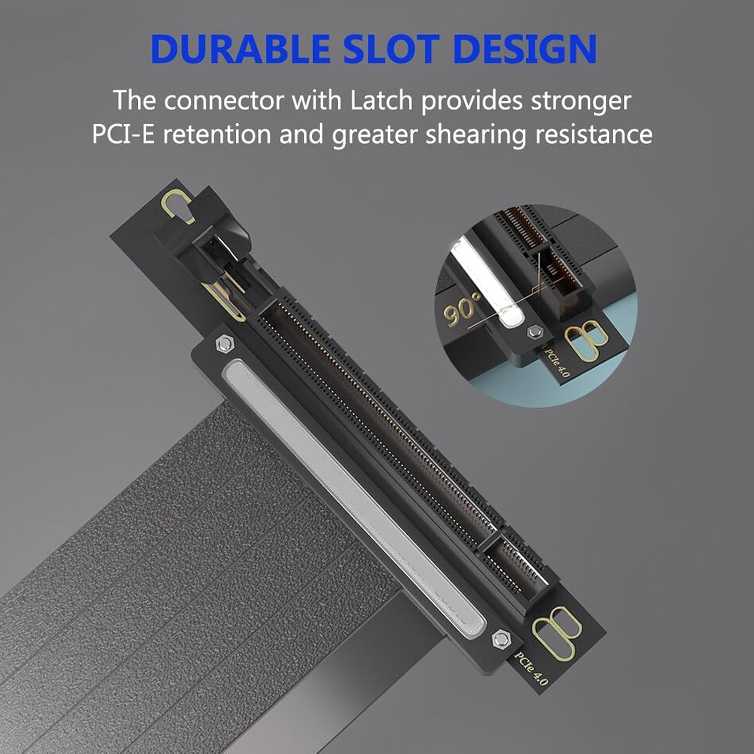 Pcie 4.0 X16 GPU Riser Cable,180 Degree EMI Shielded Pcie Extension Cable,16X Flexible Cable High Speed Extension Port Adapter for Graphics Card (300Mm)