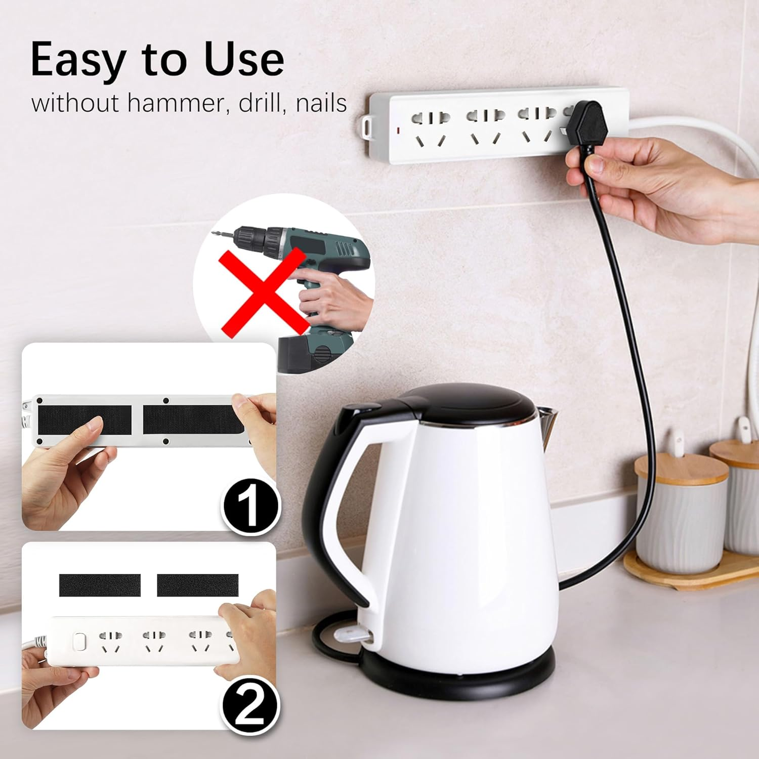 EOTW 36 Pack Hook Loop Tape, 1" X 4" Strong Tape Double Sided Adhesive Sticky Reusable Hook and Loop Interlocking Mounting Tape Removable Wall Fastener Tape image number 2