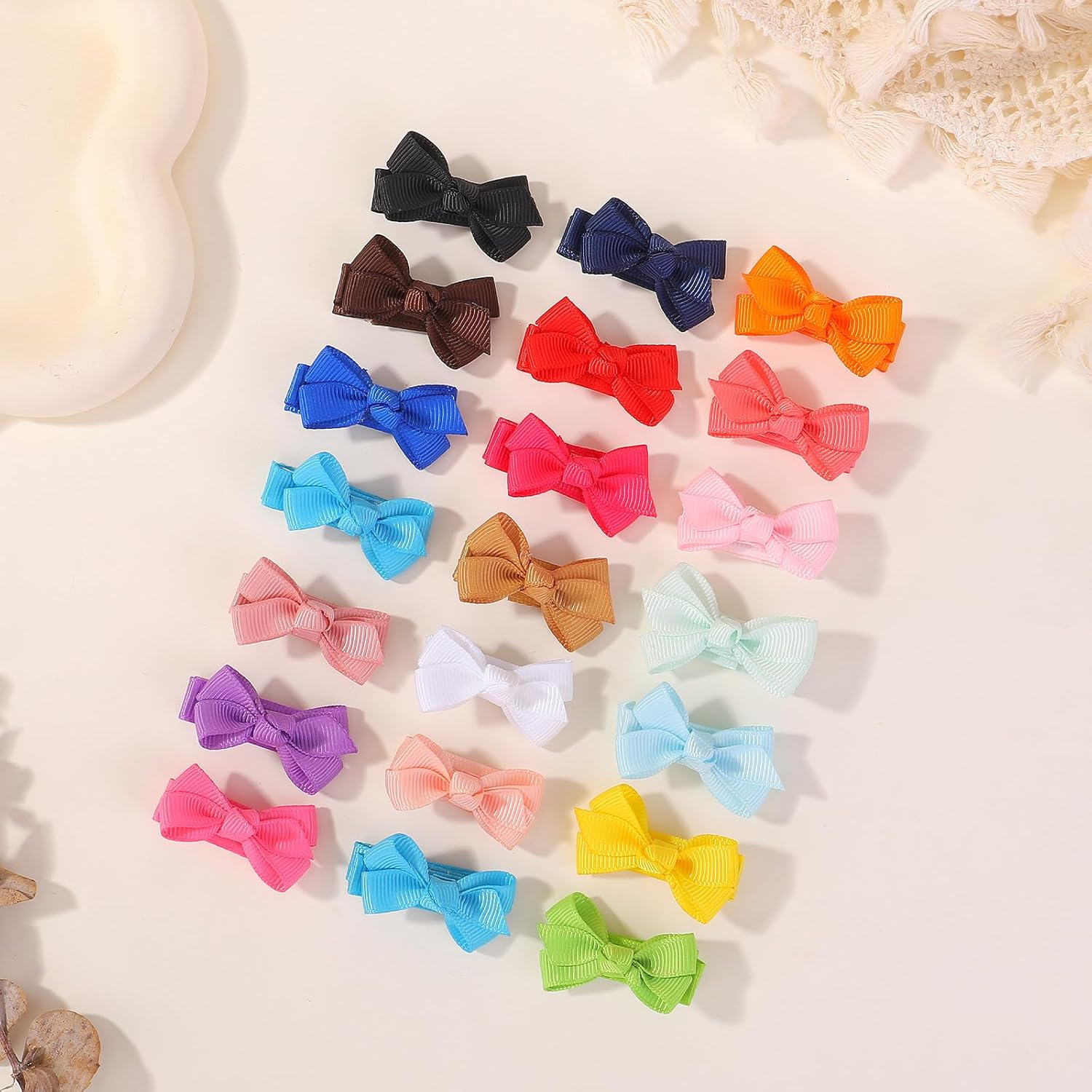 20Pairs 2.75'' Baby Girls Hair Bows Grosgrain Boutique Bow Clips for Teens Toddlers Kids Children Infants in Pair - 80Pcs image number 4
