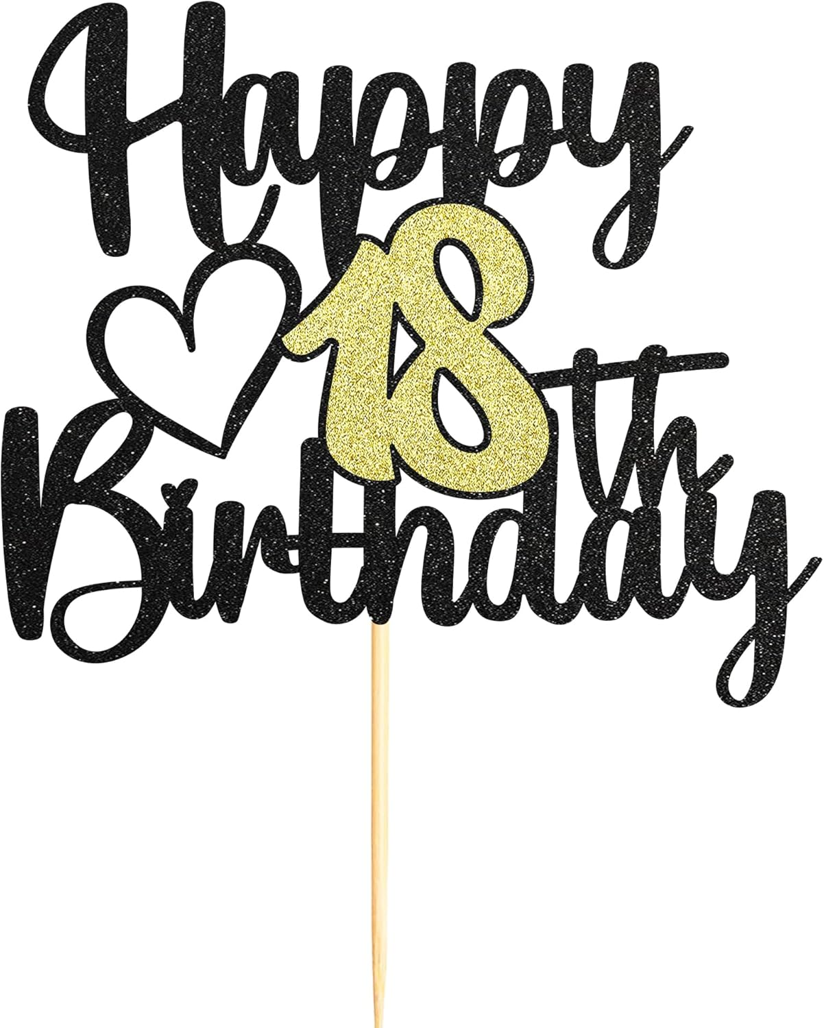 Sumerk 1 PC Happy 18Th Birthday Cake Topper Gold Happy Birthday Cake Decorations for Women Men 18Th Birthday Cake Toppers Cake Decoration for Birthday Anniversary Party image number 6