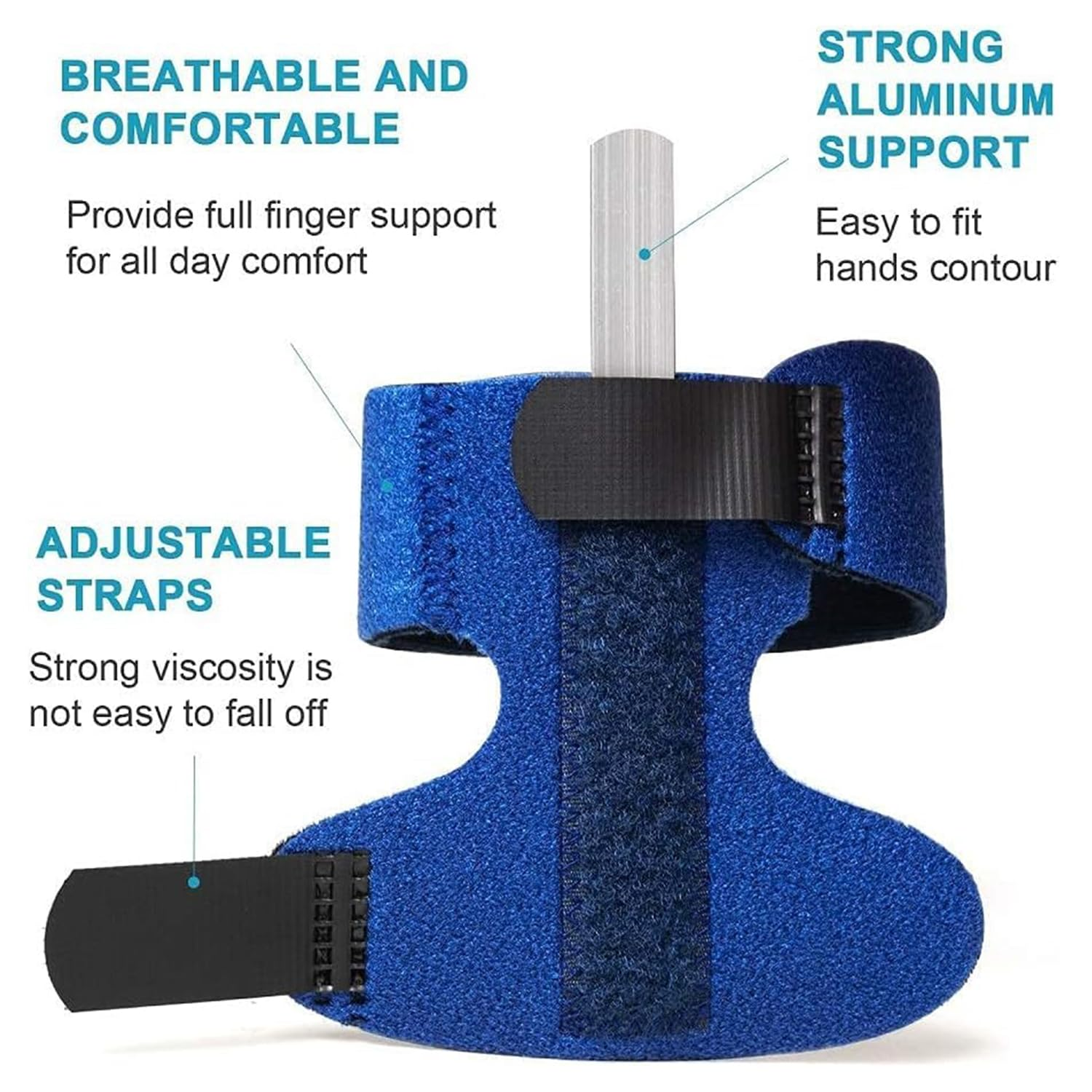 Finger Braces, Trigger Finger Splints for Straightening, Mallet Finger and Broken, Straighteners Provide Support and Relieve-Left - Blue Right image number 3