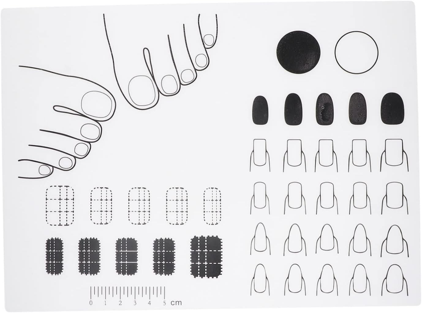 Baluue Acrylic Nail Practice Mat Silicone Trainer Sheet for Diy Application Manicurists and Beginners to Nail Art Techniques