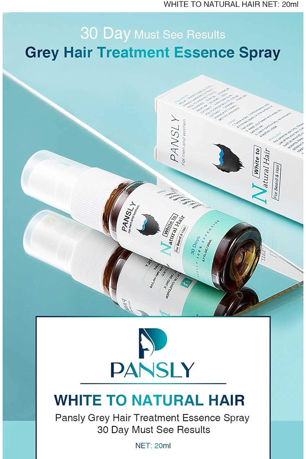 LAPOOH 20Ml White to Natural Hair for Beard & Hair Anti-Hair Loss Repair Damaged Hair image number 2