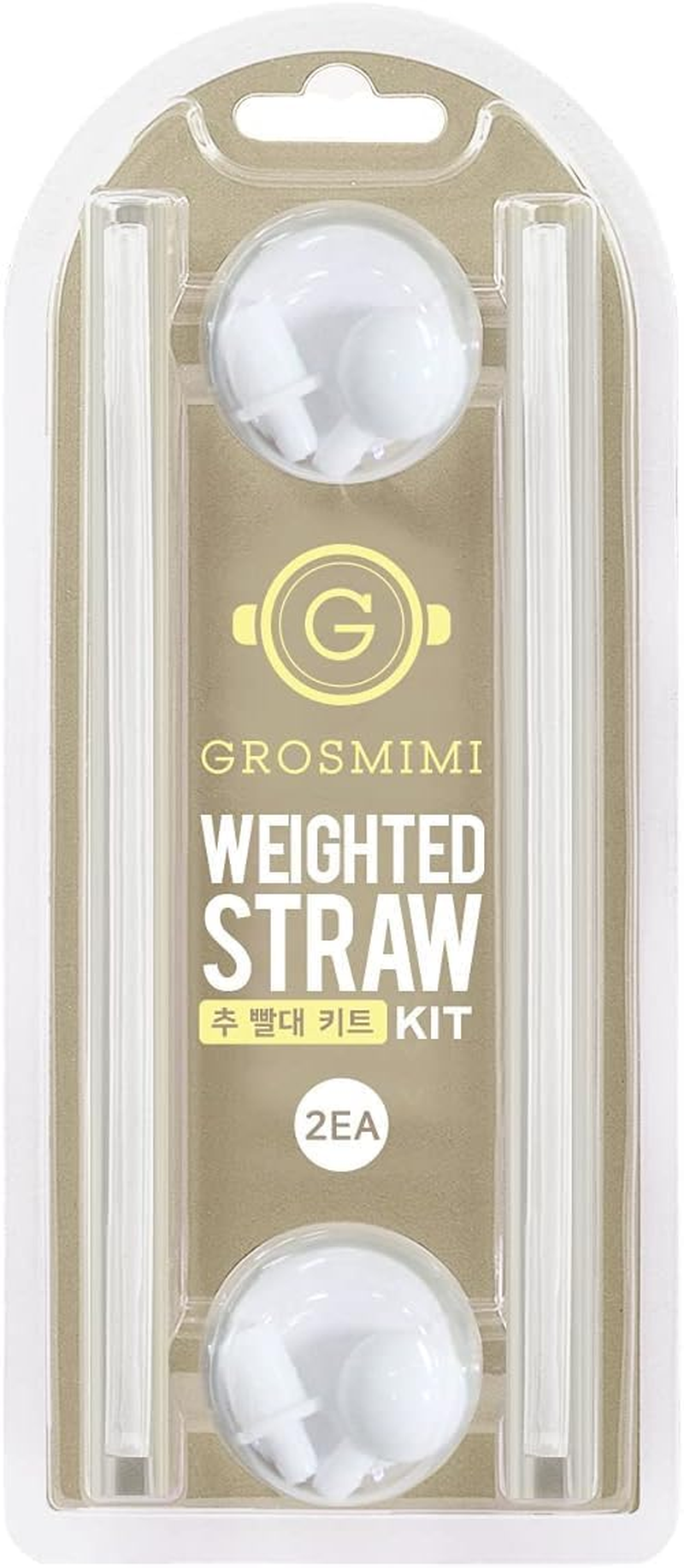 Grosmimi Weighted Straw Kit, White, 2 Count image number 2