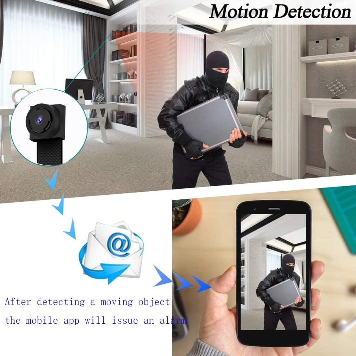 Hopegem Hidden Wifi Spy Mini Camera &ndash; 13 Hours Long Video Recording Full HD 1080P/4K Wireless Cam with Motion Detection Assembled WLAN Cameras - Au-M1 image number 4