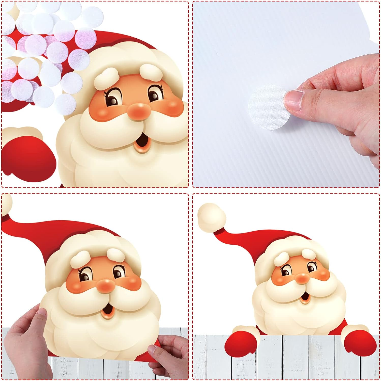 Bucherry 5 Pcs Christmas Fence Peeker Decoration Outdoor Snowman Peeking Garden Yard Elf Santa Claus Patio Peeker for Holiday DIY Home Fence image number 6