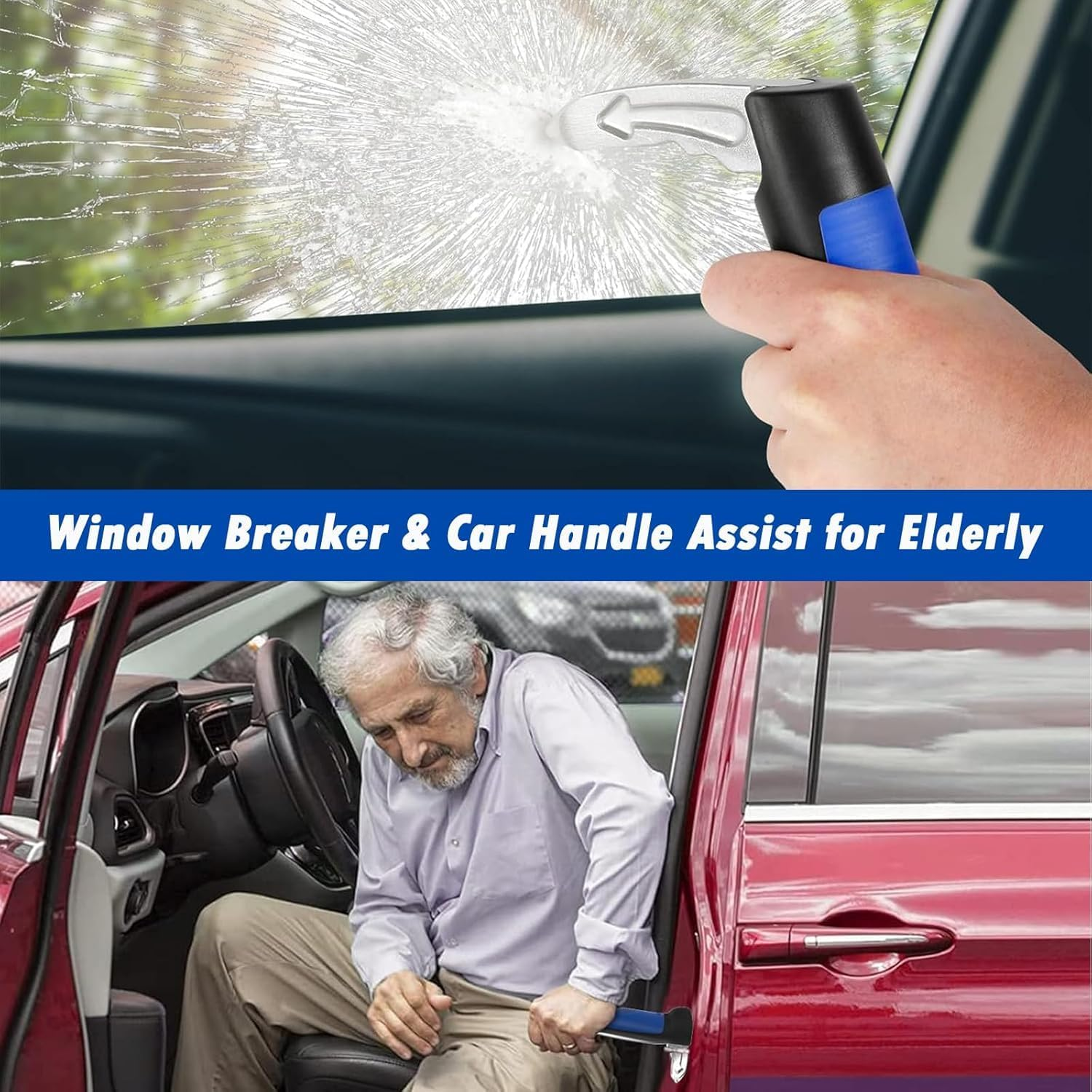 2PCS Car Handle Assist for Elderly,Portable Disabled Vehicle Armrest Aids, Multifunctional Car Handle Assist,Automotive Emergency Escape Tool, Window Breaker image number 4