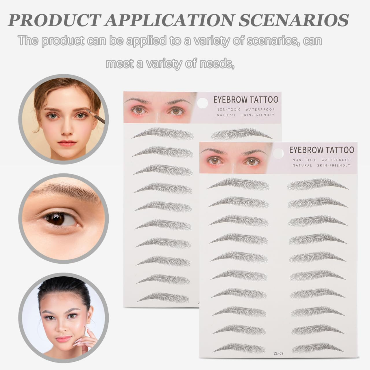 FOMIYES 2Pcs 3D Hair-Like Eyebrow Transfer Stickers for Men and Women, Easy to Apply, Natural Look, Black, Temporary Eyebrow Tattoo for Makeup, Time-Saving, Long-Lasting image number 5