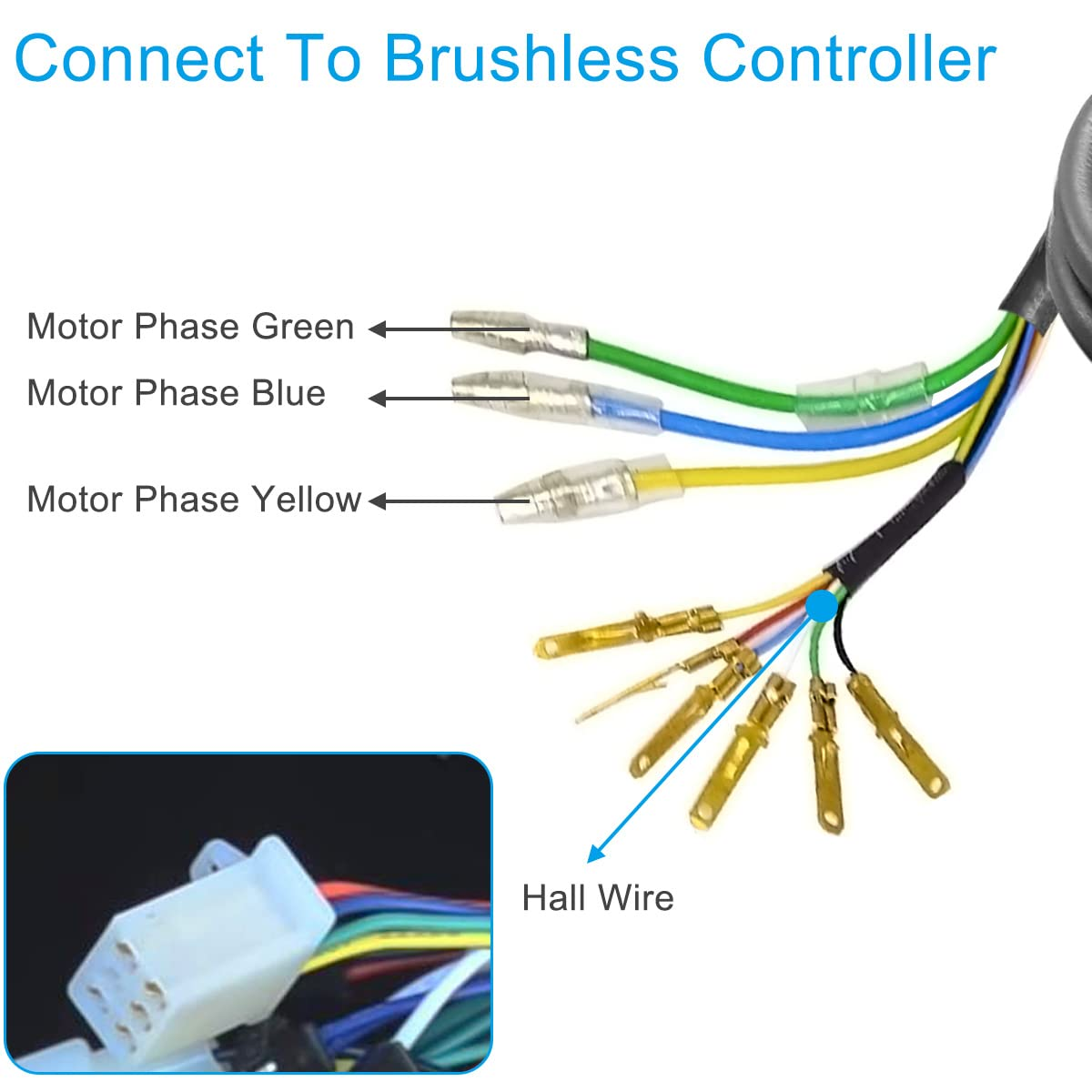 9 Pin Wheel Hub Motor Cable, E-Bike Motor Hall Sensor Waterproof Extension Cable, 80Cm Electric Bike Accessories Convert Cord for Electric Bicycle image number 5