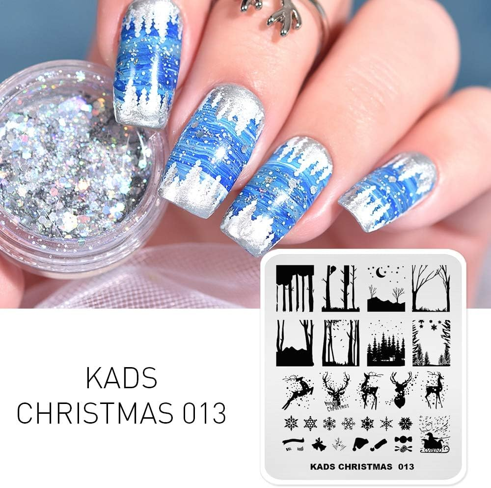 KADS Nail Art Stamp Plate Christmas Stamping Plate Stencil Image Template Colorful Snowflakes (CH013) - Ch005 image number 4