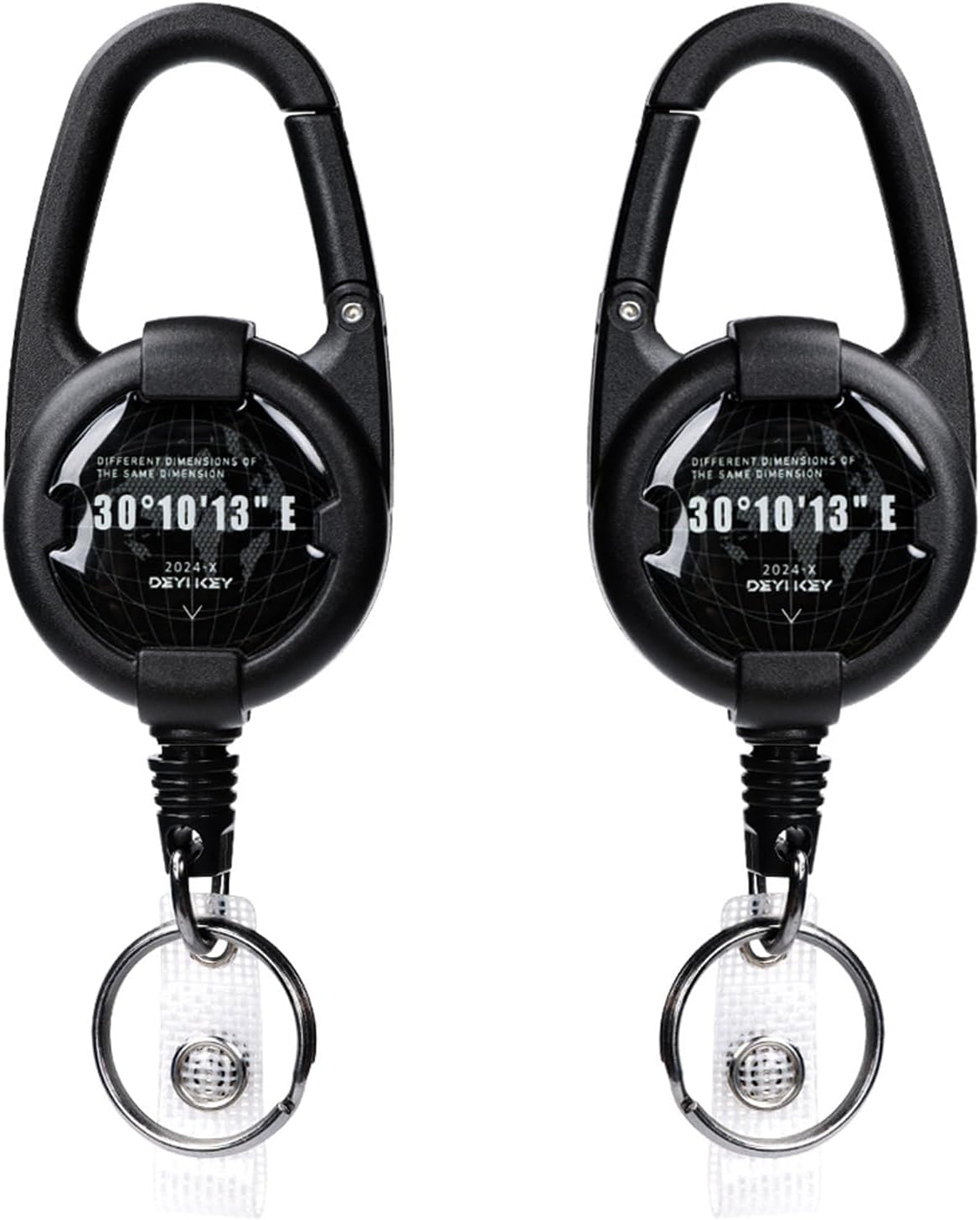 Merrynine Badge Holder 2Pcs, Retractable Keychain Heavy Duty Carabiner, Tactical ID Badge Reel with 80 CM/31.5" Steel Retractable Cord, 2.5 Oz image number 3