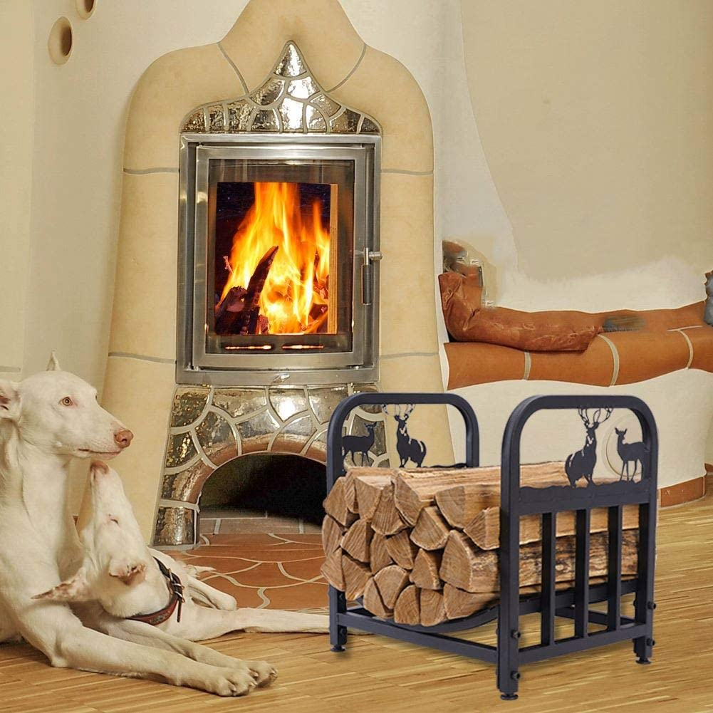 INNO STAGE Wrought Iron Log Rack, Firewood Storage Holder, Heavy Duty Fireside Log Bin for Fireplace Stove Accessories image number 3