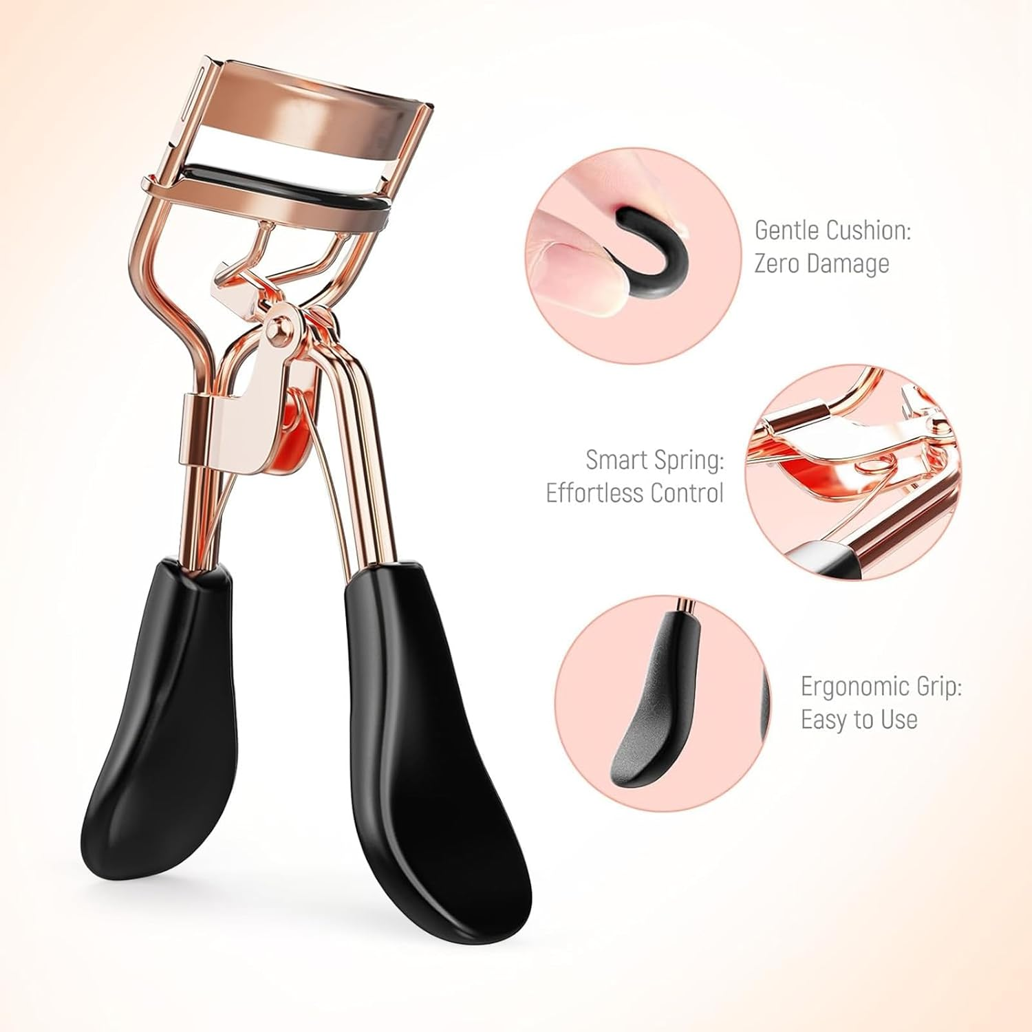 Eyelash Curler for Lift and Curl-Eyelash Extension Tweezers,3 In1 Mascara Brushes Professional Stainless Steel Makeup Eyelash Tool with Ergonomic Handle & 6 Replacement Pads for Long-Lasting Results image number 3