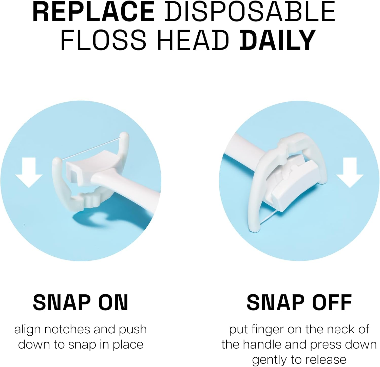 REACH Ultraclean Access Flosser Starter Kit, Unflavored, Plaque Remover for Teeth, for Hard to Reach Areas, Oral Care, PFAS Free, 1 Replaceable Flosser & 8 Refill Heads, 1 Pack image number 3