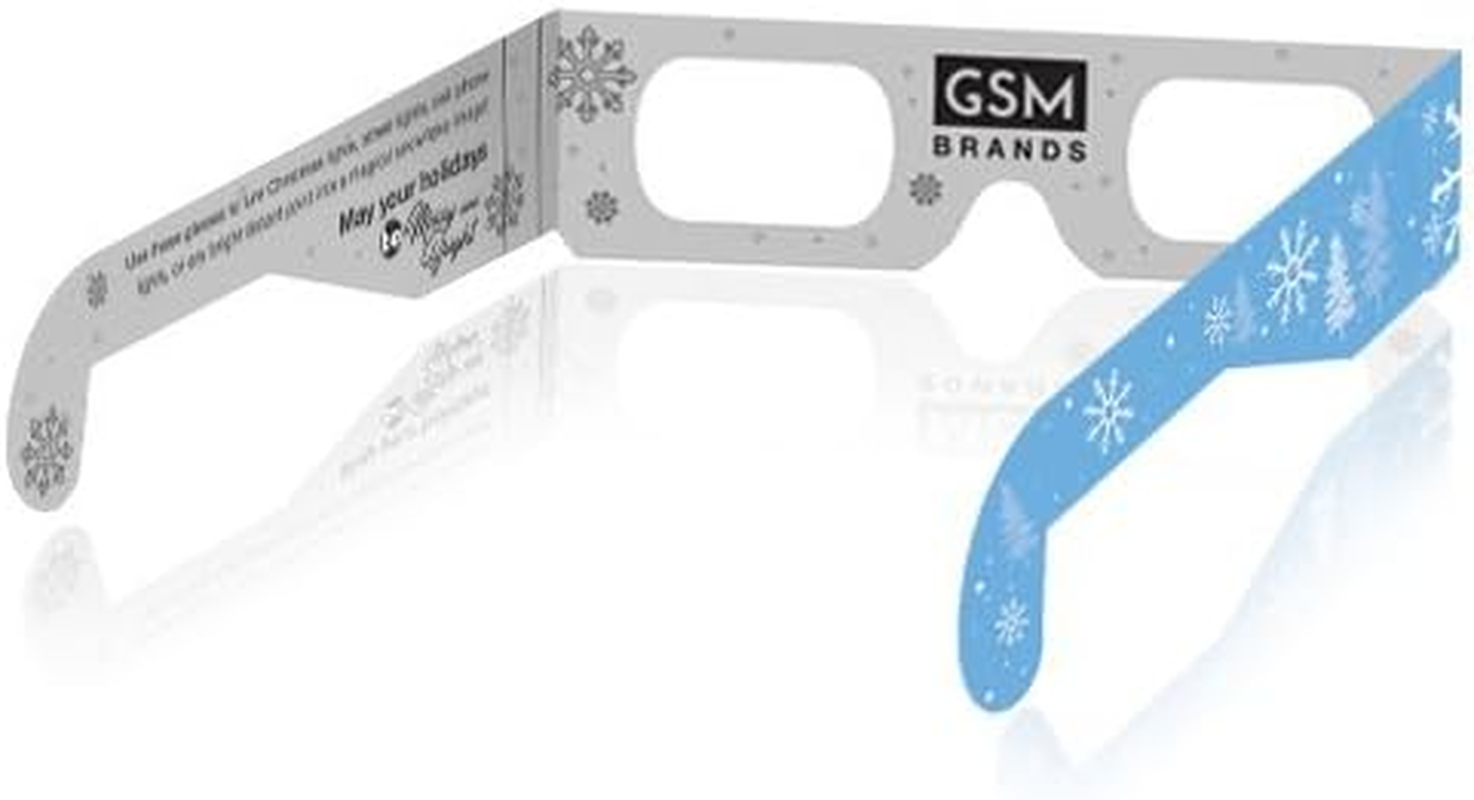 Christmas 3D Glasses - Holiday Specs Transform Lights into Magical Snowflake Image (10 Pack) image number 2