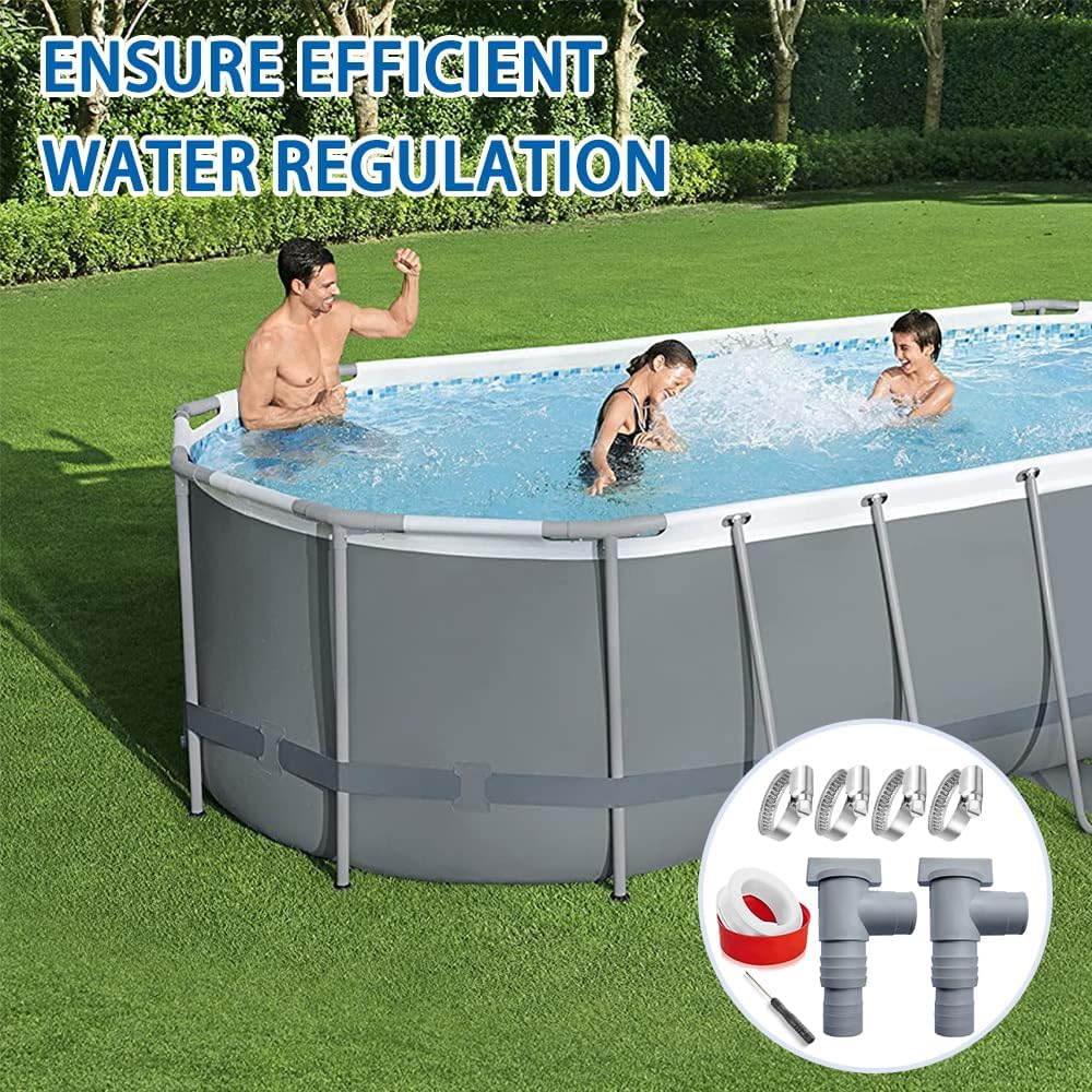 TUIBEIDAMAI Shut-Off Valve Pool 32 Mm, Pool Stopcock 32 Mm, Shut-Off Valve Pool 32 Mm to 38 Mm, Pool Connection Set 32 Mm, Pool Valve 32 Mm, Pool Maintenance Accessories for above Ground Pool and Pool Pump Maintenance image number 1