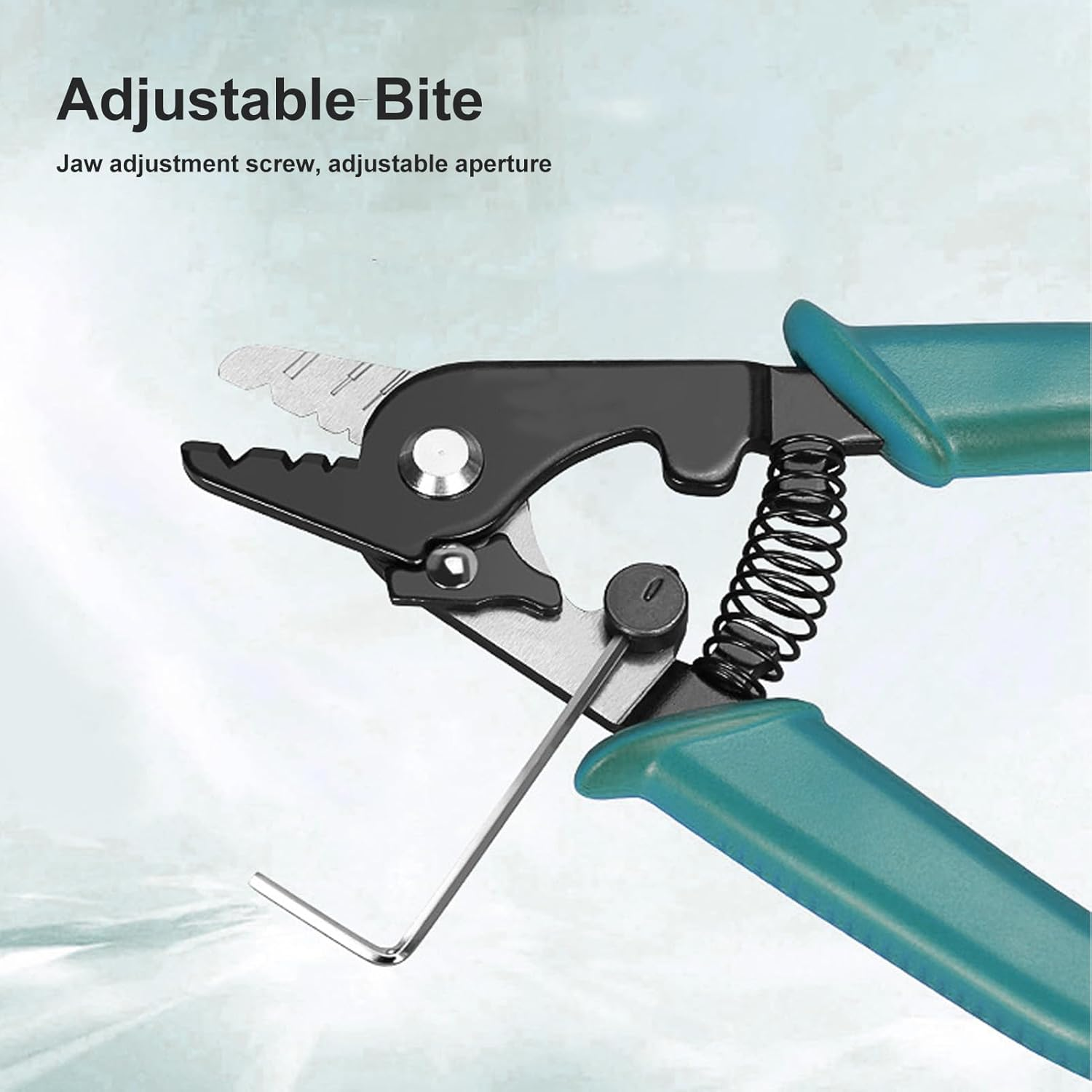 VELATEMOR 3 Hole Fiber Stripper, Quick & Accurate Optic Fiber Stripping Tool with Safety Lock, Automatic Reset Spring, Ergonomic Design, Long Lasting for Electrical Work image number 2