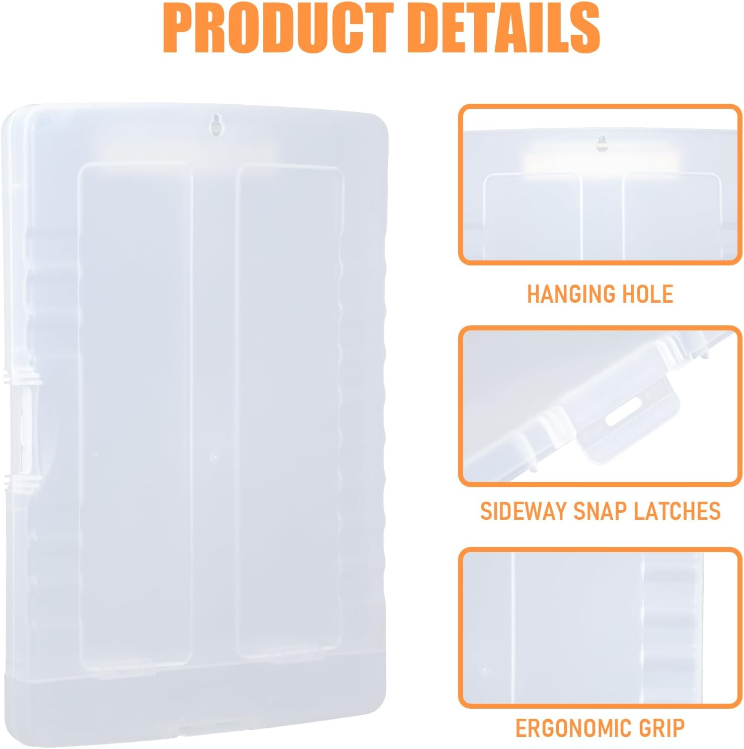 SAYEEC Clipboard with Storage, High Capacity Nursing Clipboard with Pen Holder and Low Profile Clip, Heavy Duty Side Opening Plastic Storage Clipboard Folder Case for Teacher Lawer Work Office (Clear)