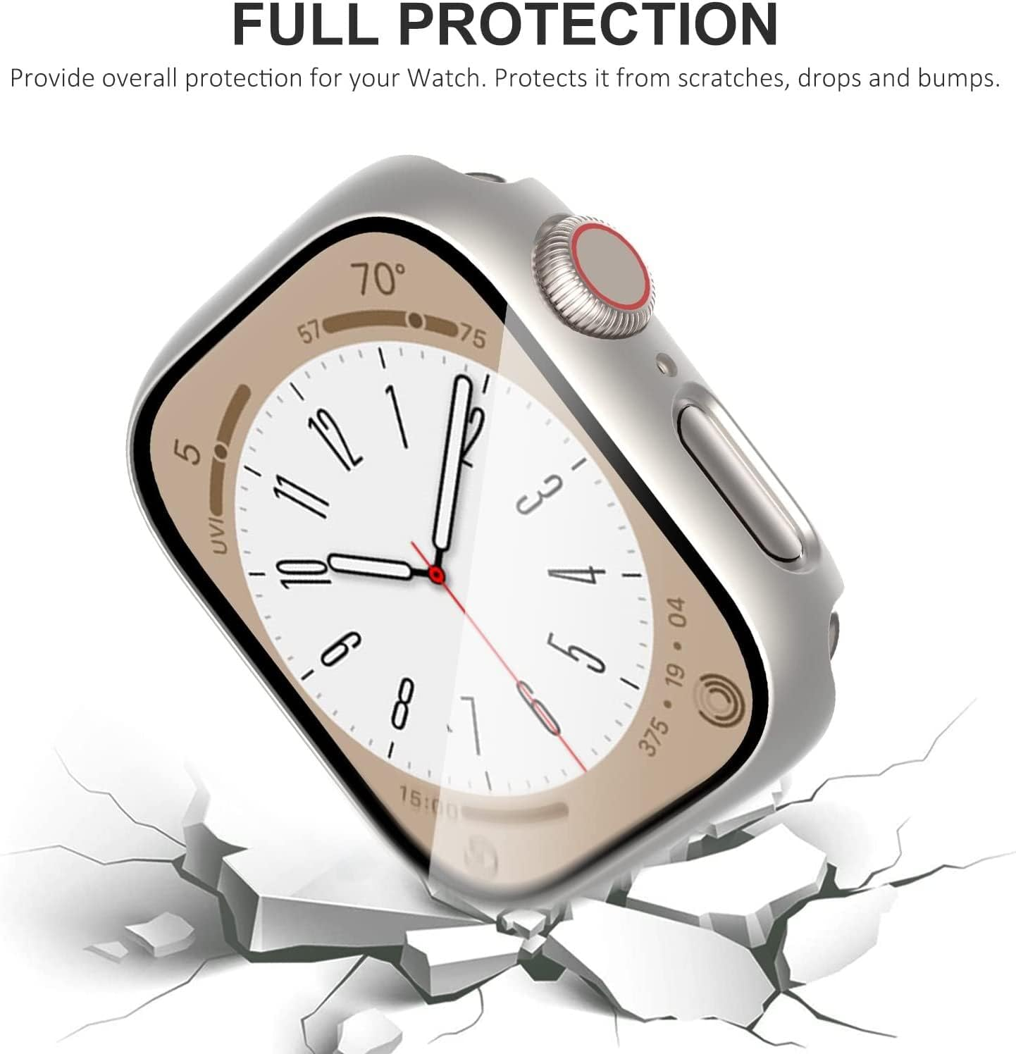 Compatible Apple Watch SE 40Mm Case, 2 Pack Hard PC Case with Tempered Glass Screen Protector for Apple Watch SE, Iwatch Series 6/5/4 Protective Cover 40Mm - Starlight