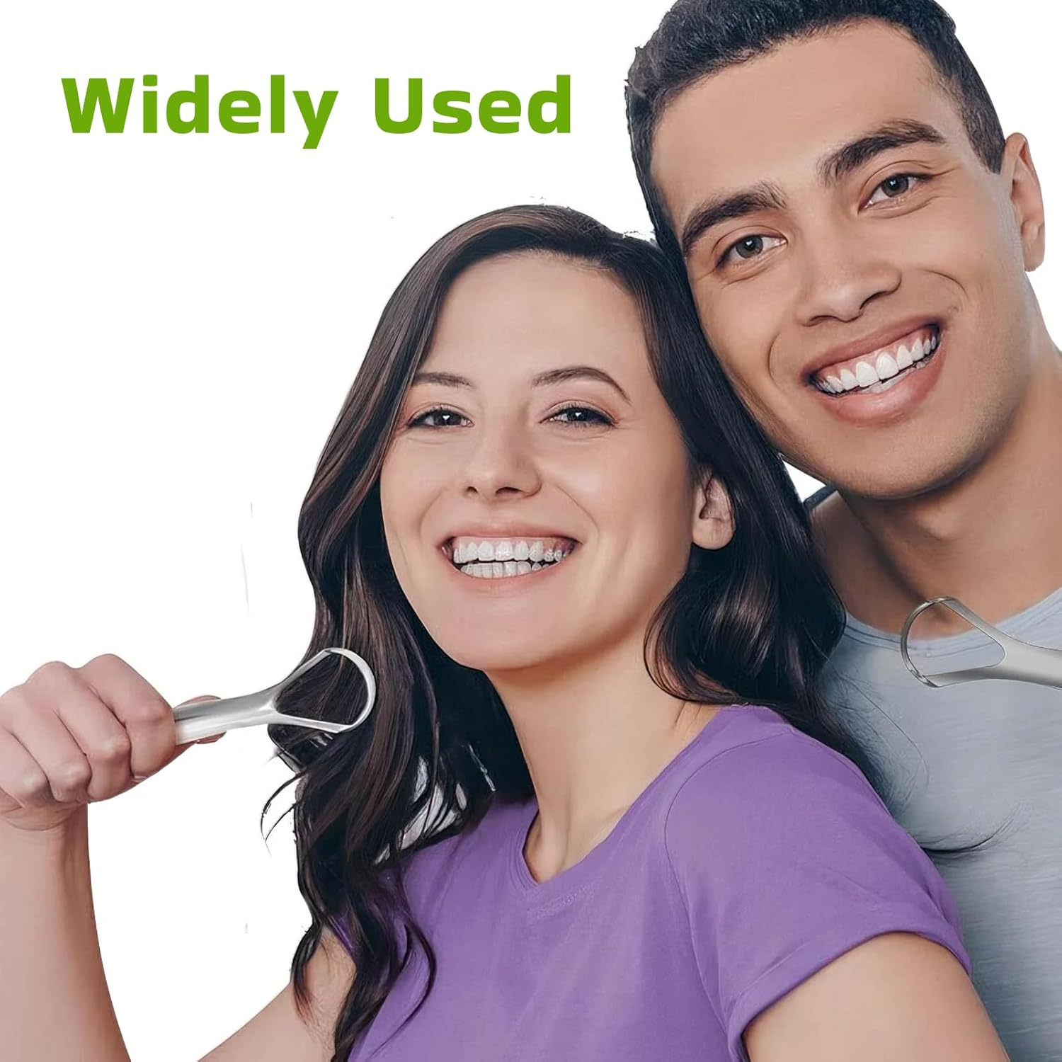 2-Pack Tongue Scrapers: Stainless Steel Tools for Adults & Kids, Help Combat Bad Breath & Boost Oral Hygiene (Bpa-Free, with Cases) image number 1