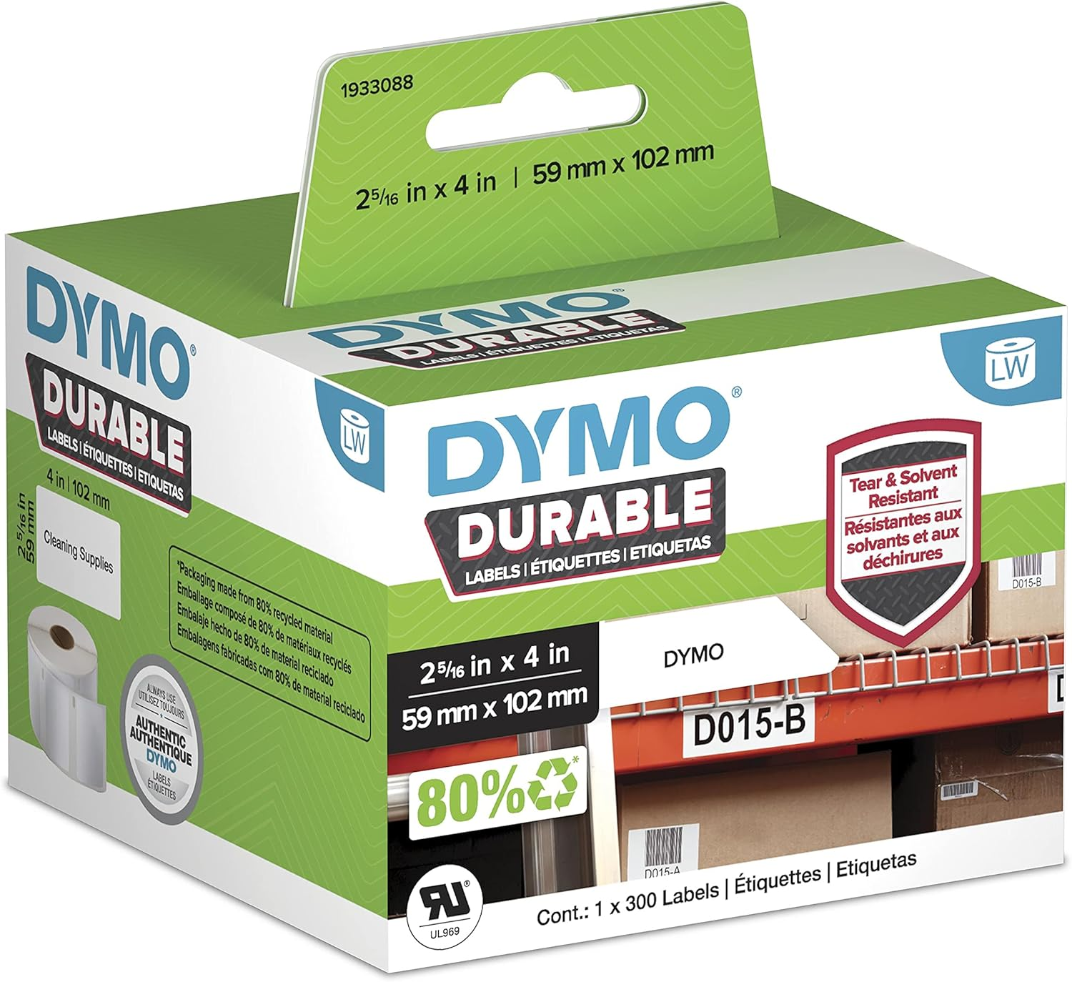 DYMO Label Writer Durable Polypropylene Label, 59 Mm X 102 Mm, White, 300 Count image number 6