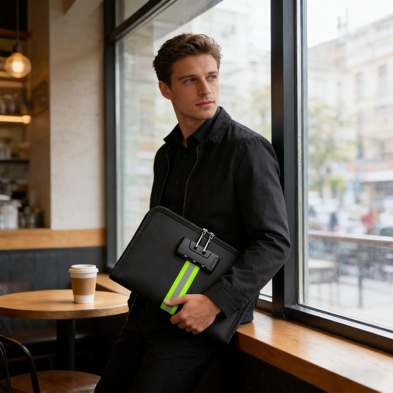 Multifunctional Non-Flammable Storage Bag Secure Passcode Security Slide Permanent Home Work Travel Use Combination image number 1