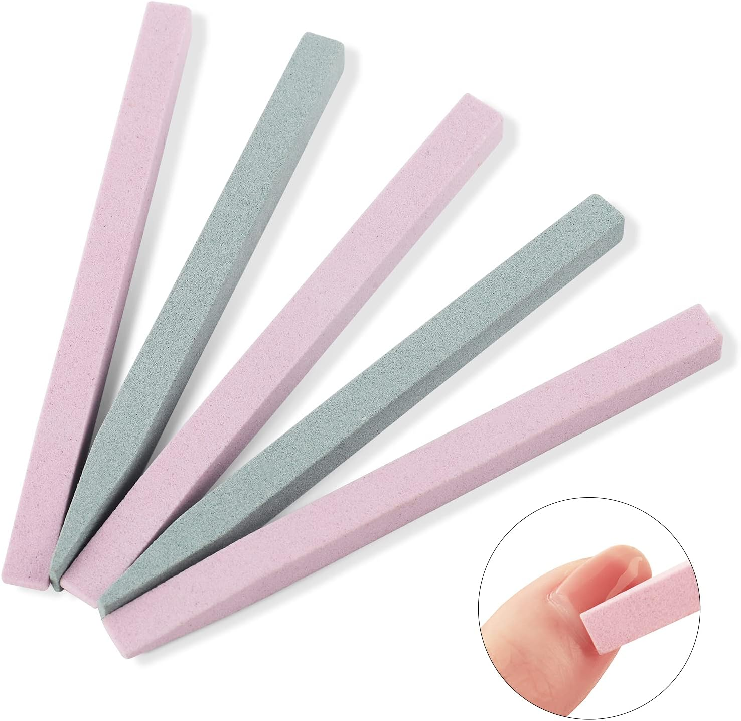 Acycoin2A 5PCS Pumice Stone Nail Art File Nail Cuticle Pusher Trimmer Pedicure Manicure Buffing Tool image number 4