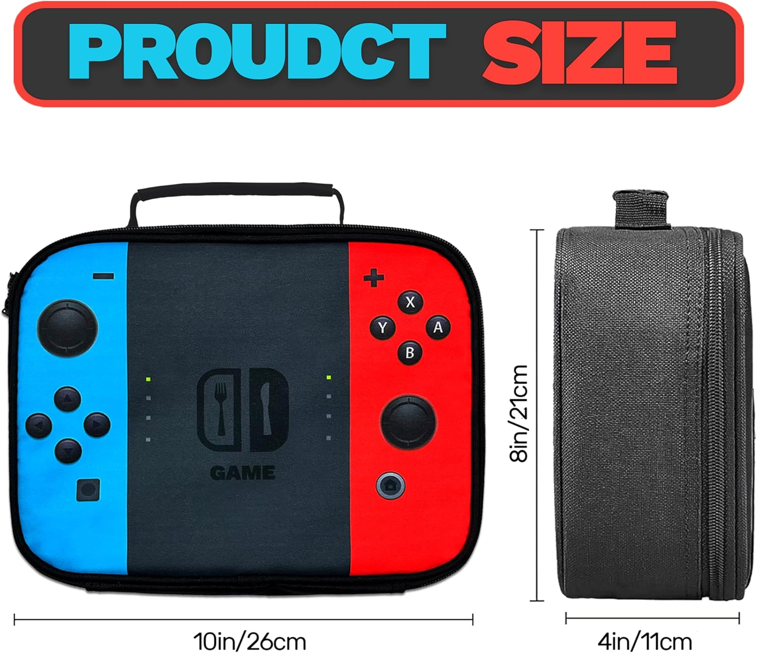 YOZIRIBO Kids Lunch Box Lunch Bag for Boys Girls, Reusable Insulated Game Lunch Boxes Gamer Tote Bag, Leakproof Thermal Cooler Sack Food Handbags High Capacity for School Work Picnic Camping Gifts image number 5