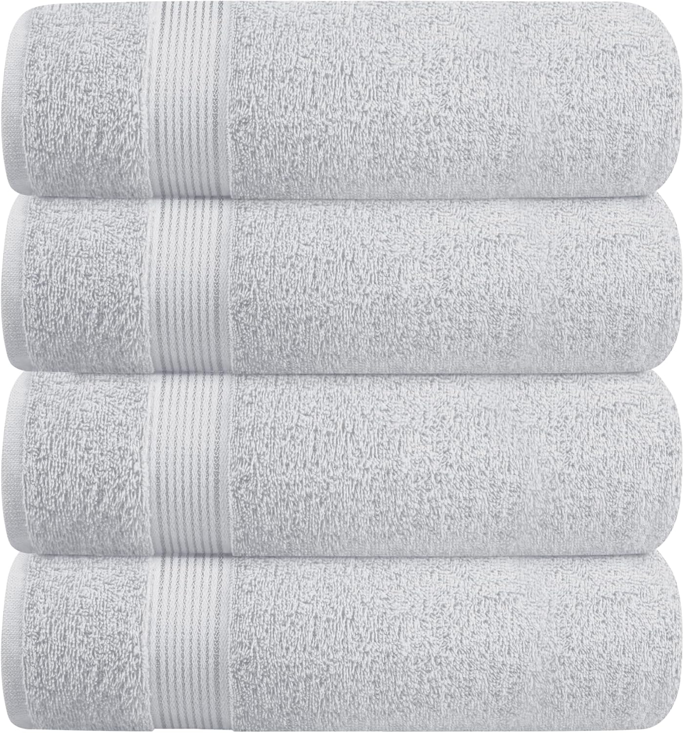 BELZZI Home Ultra Soft 4 Pack Oversized Bath Towel Set 27X54, Cotton Compact Bath Towels, Highly Absorbant Eco-Friendly Quickdry & Lightweight Towel, Ideal for Gym Travel Camp Pool - Light Grey image number 5