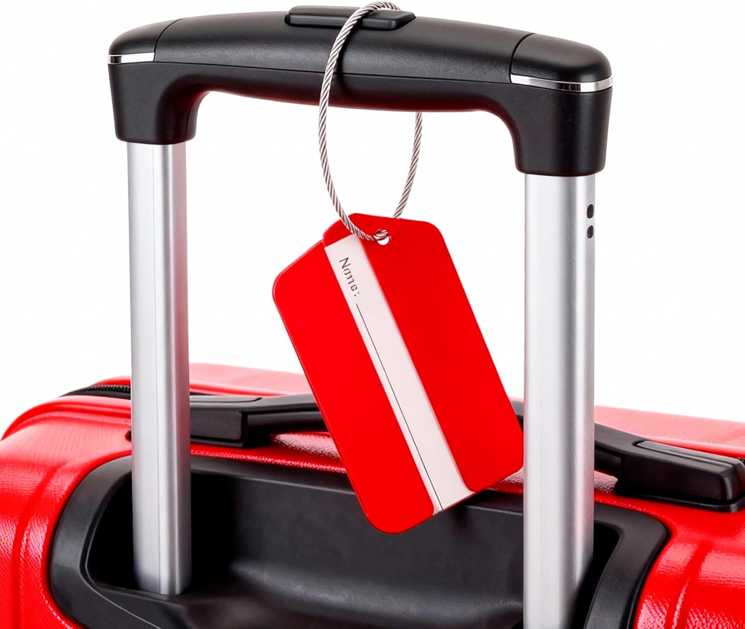 Luzcauwy 6-Pack Aluminum Alloy Luggage Tags, Durable Travel Bag Tags with Privacy ID Card & Stainless Steel Loop, Colorful Suitcase Identification Labels for Checked Baggage & Carry-Ons image number 3