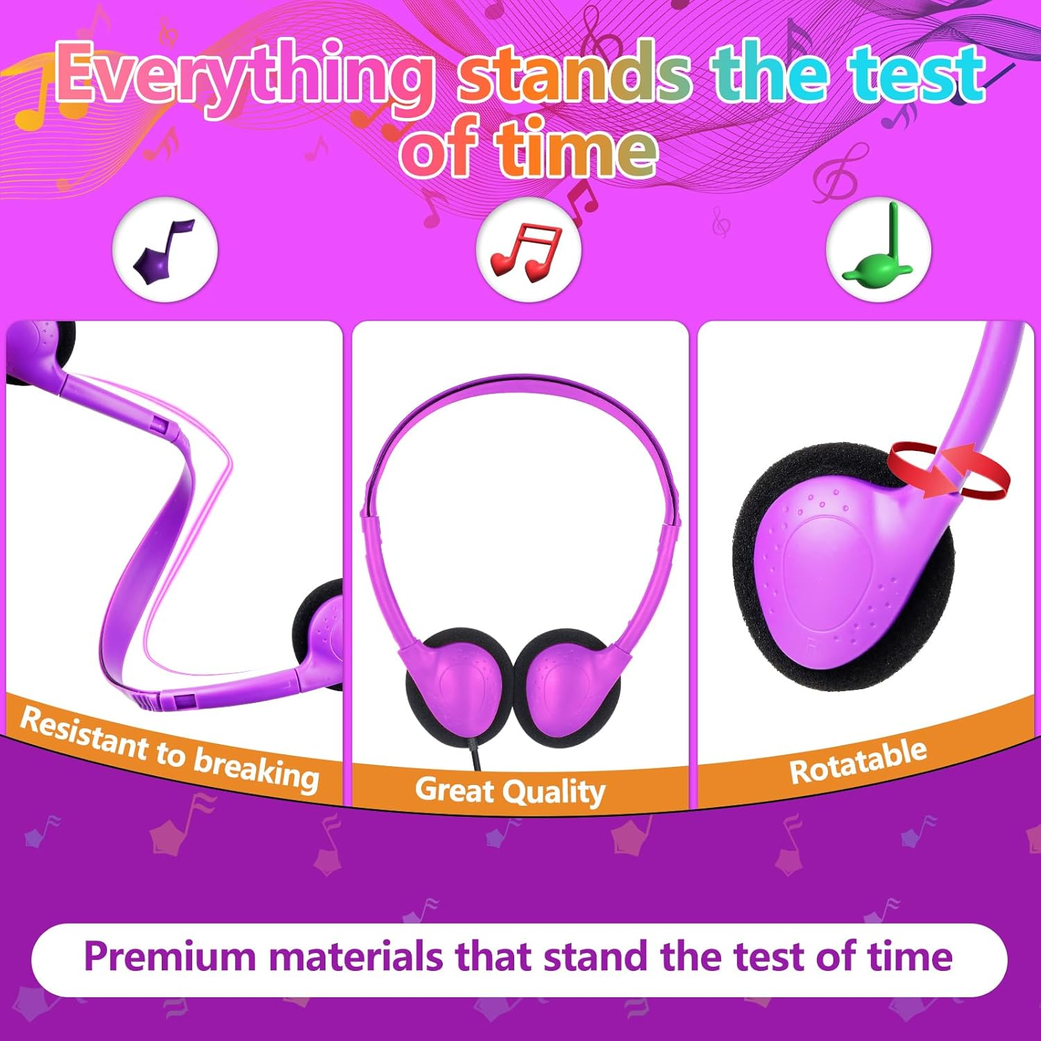 GDBOMA Type C Headphones Bulk for Classroom School Kids 30 Pack,Usb C Wired Headphones for School Compatible with Pad Smartphones Mixed Colors