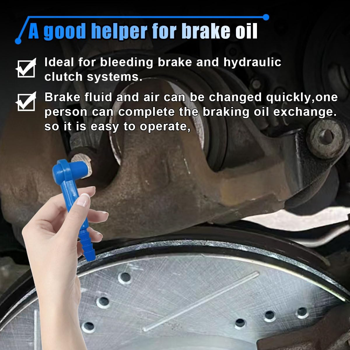 4PCS Brake Fluid Bleeder Bleeding Connectors, Car Oil Pumping Pipe Nipple Connector Quick Exchange Tool, Brake Oil Changer Brake Bleeder Adapter Kit for Car Truck Brake System Bleeding Tools (Blue)