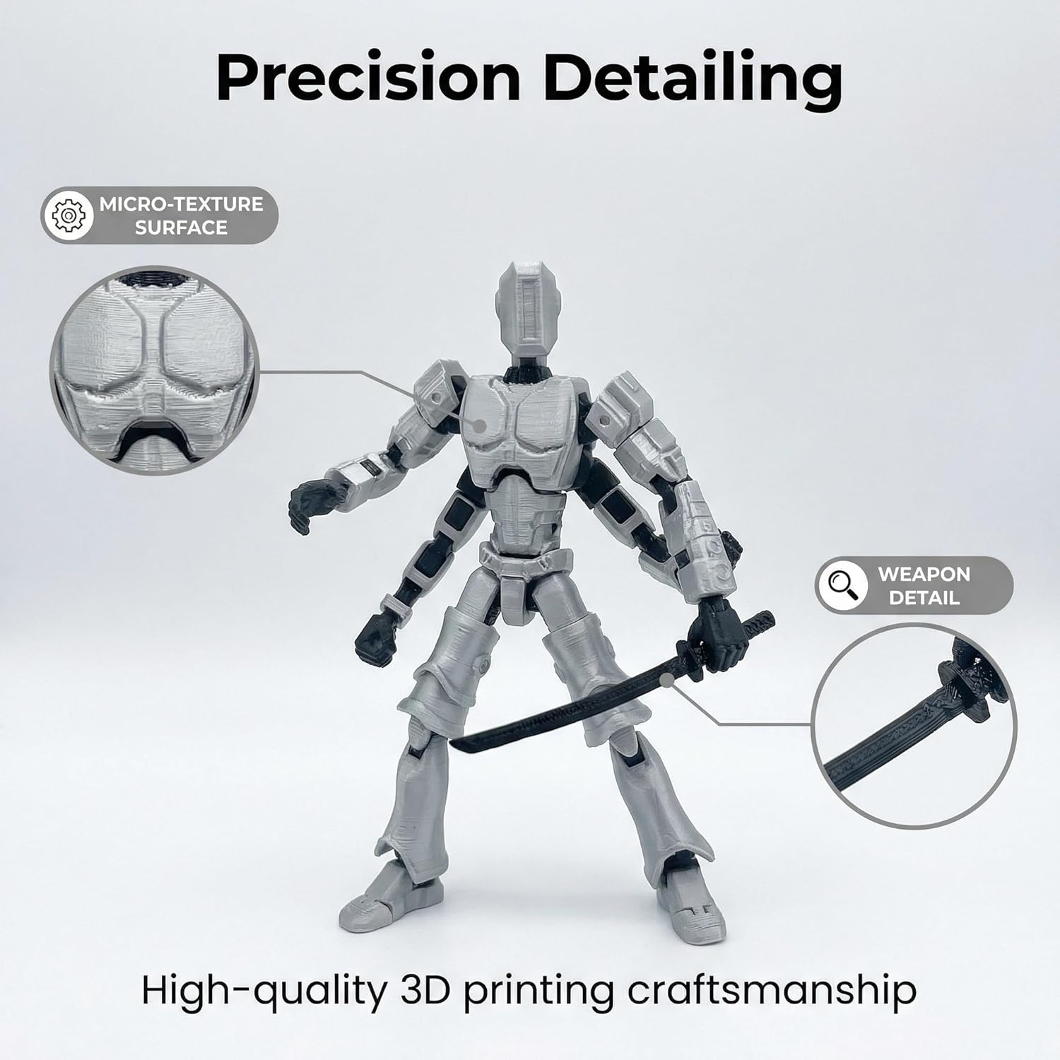T13 3D Printed Multi-Jointed Action Figure Set (1Pcs), Multi-Articular Desktop Decorations for Game Lovers image number 3