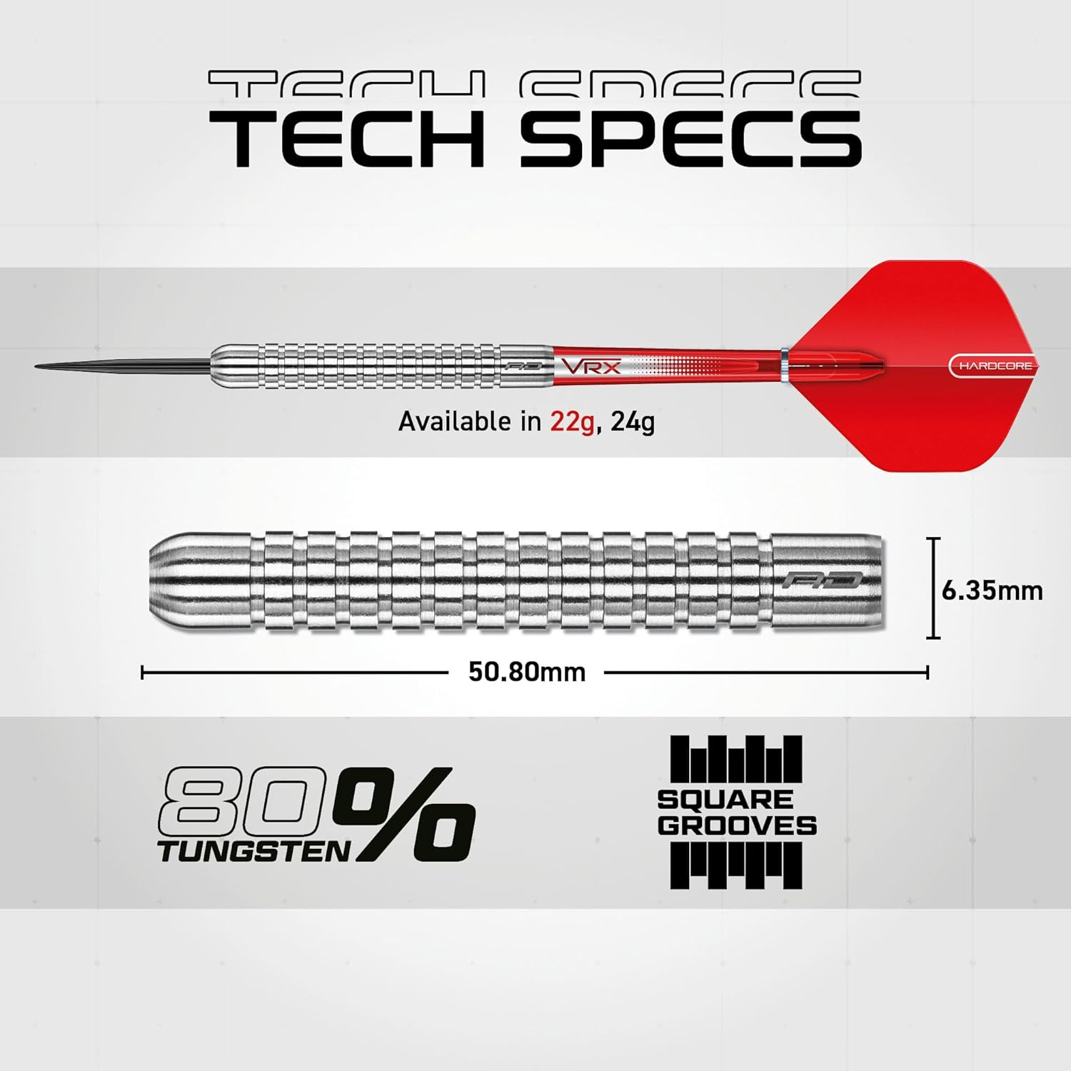 RED Dragon Hell Fire 22G, 24G or 26G Tungsten Darts Set with Flights and Stems image number 5