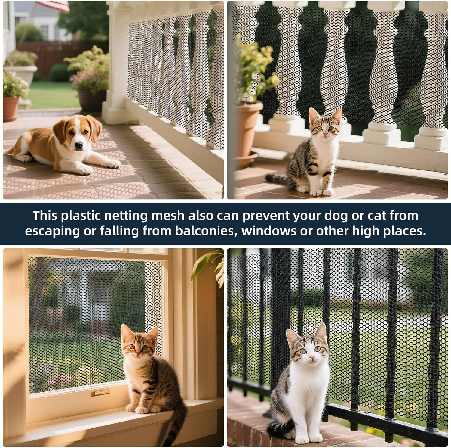 Chicken Wire Mesh Roll with 100 Pcs Fixed Straps, Heavy Duty Garden Plastic Fencing Net, Durable Rust-Proof Poultry Breeding Fence & Temporary Yard (40Cm X 12M (8Mm Holes)) image number 2