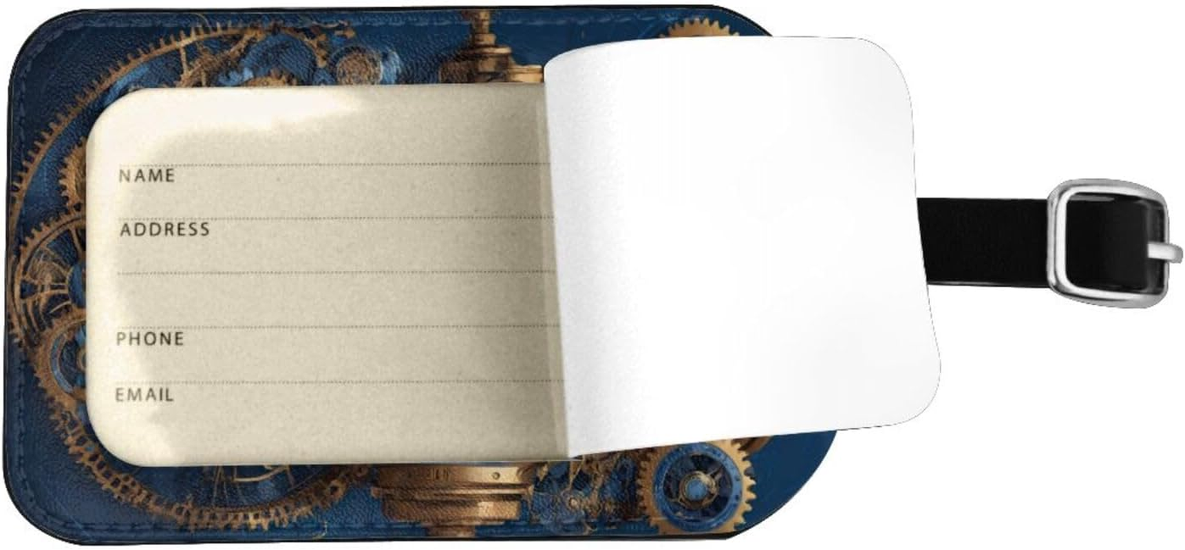 Gears Clock Bronze Century Print 4.3 X 2.76 Inch Cute Tags Elegant Luggage Tags Suitcases Stylish Travel Accessories image number 1