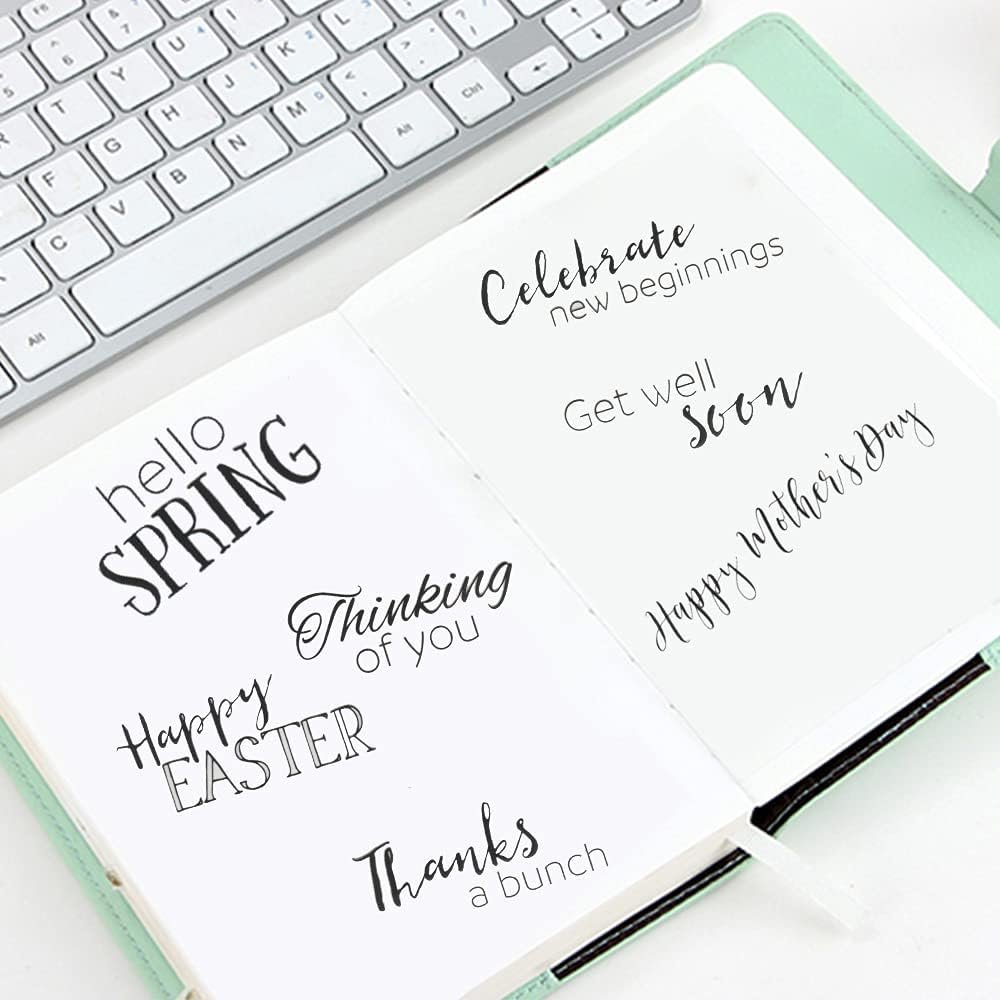 Blessing Greeting Words Stamps Mother'S Day Easter Clear Stamps for Card Making Decoration DIY Scrapbooking, Spring Words Easter Thanks Silicone Transparent Seal Stamp for Embossing Album Decor Craft image number 6