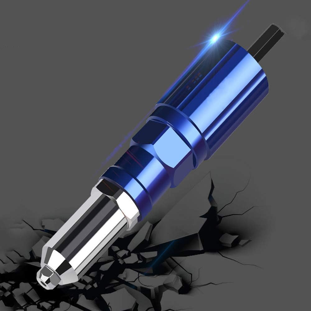 Rivet Gun Adapter for Electric Drill, Cordless Riveting Tool Kit Electric Riveter Power Hand Tool Fits for 3/32" 1/8" 5/32" 3/16" Rivets Nut image number 4