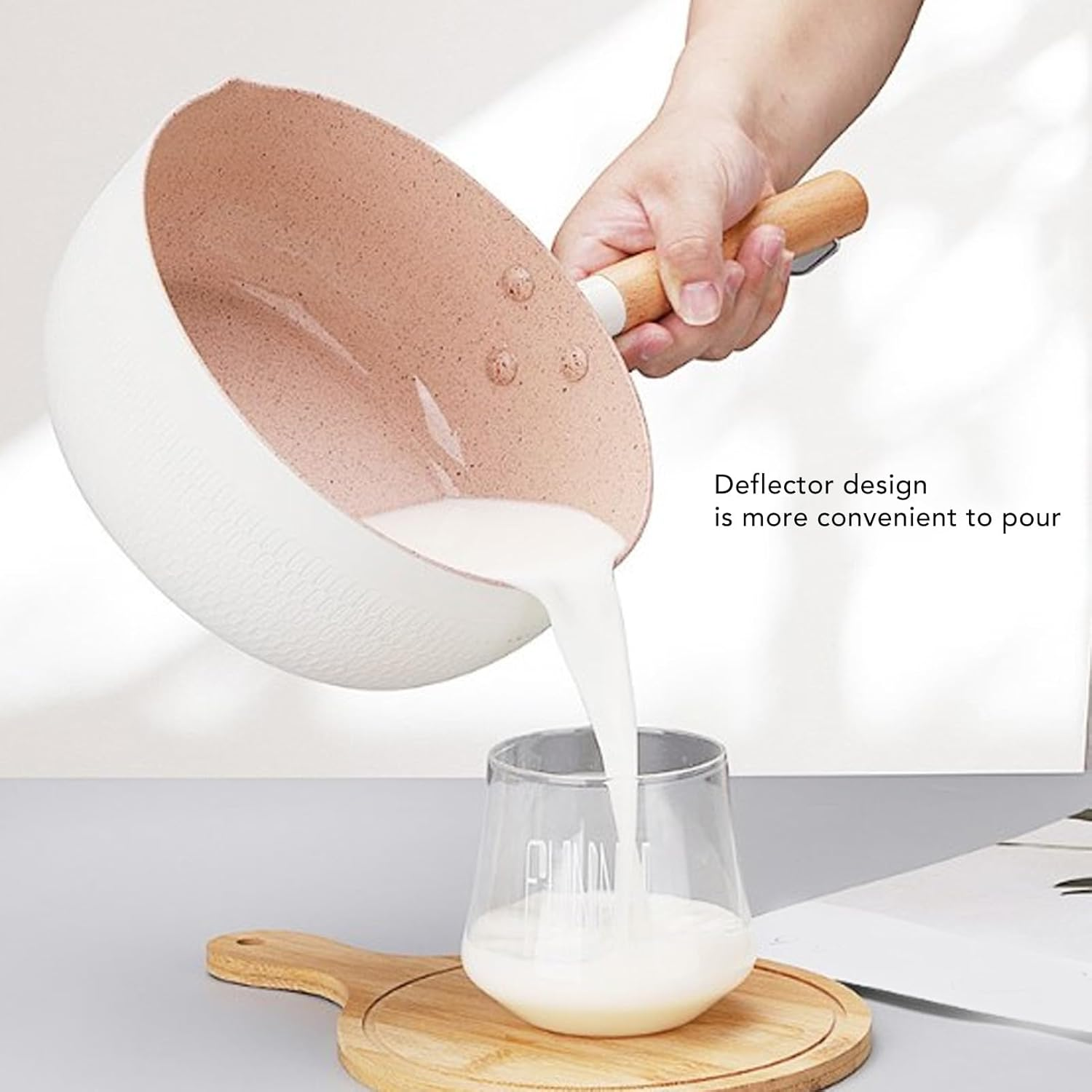 Nonstick Sauce Pan, Mini Butter Warmer Small Soup Pot Milk Pan with 2 Pour Spouts Milk Boiling Butter Melting Pot for Gas Stove Induction Cooker, Ramen Pot, PFOA (20Cm) image number 4