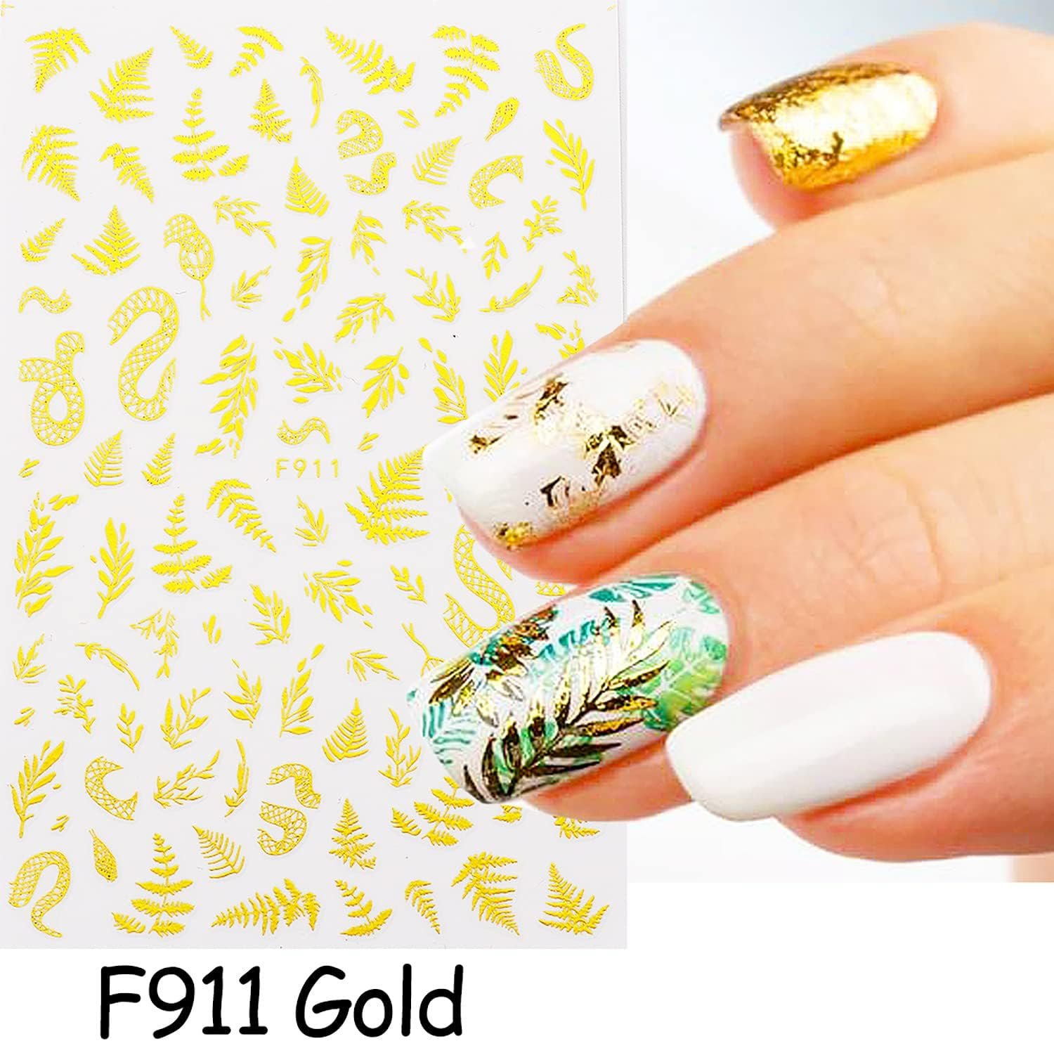 6 Sheets Gold Nail Art Adhesive Sticker 3D Self-Adhesive Nail Decals Art Design Holographic Moon Sun Stars Nail Art Sticker Decoration for Women Manicure Tips Acrylic Nails DIY Nails Art Supplies image number 5