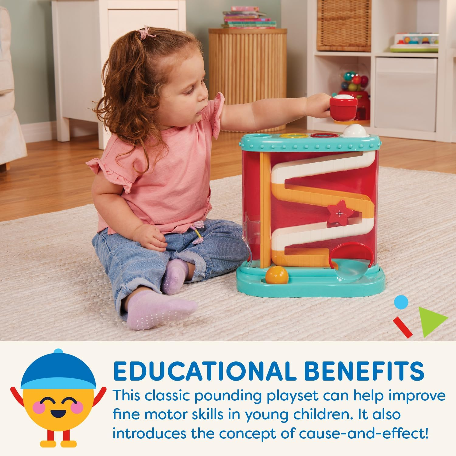 Battat &ndash; Pound-A-Ball Toy &ndash; Ball Maze &ndash; Hammer & Ball Puzzle for Babies &ndash; Fine Motor Skill Toy &ndash; 12 Months + &ndash; Pound & Roll image number 6