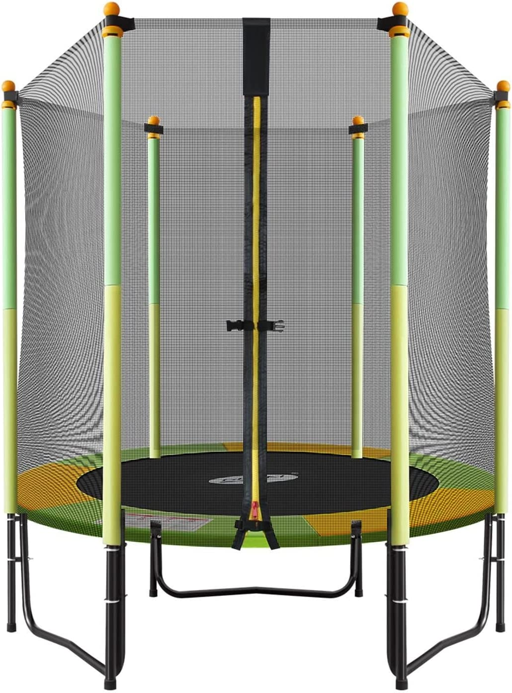 Genki 55" round Kids Mini Trampoline Indoor Outdoor Rebounder W/Safety Enclosure Net Children Jumping Toy image number 4