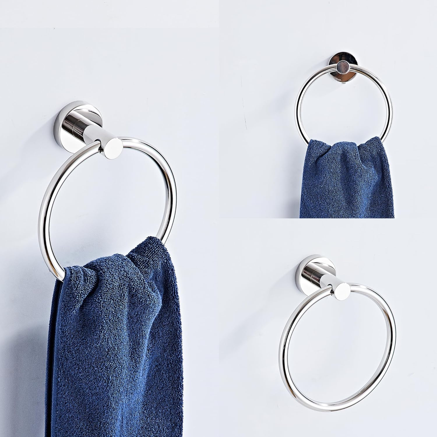 Chrome Bathroom Hardware Set 5 Piece with Towel Racks for Bathroom, SUS304 Stainless Steel Bath Towel Bar Set, 24 Inch Wall Mounted Accessories Kit&hellip; image number 5