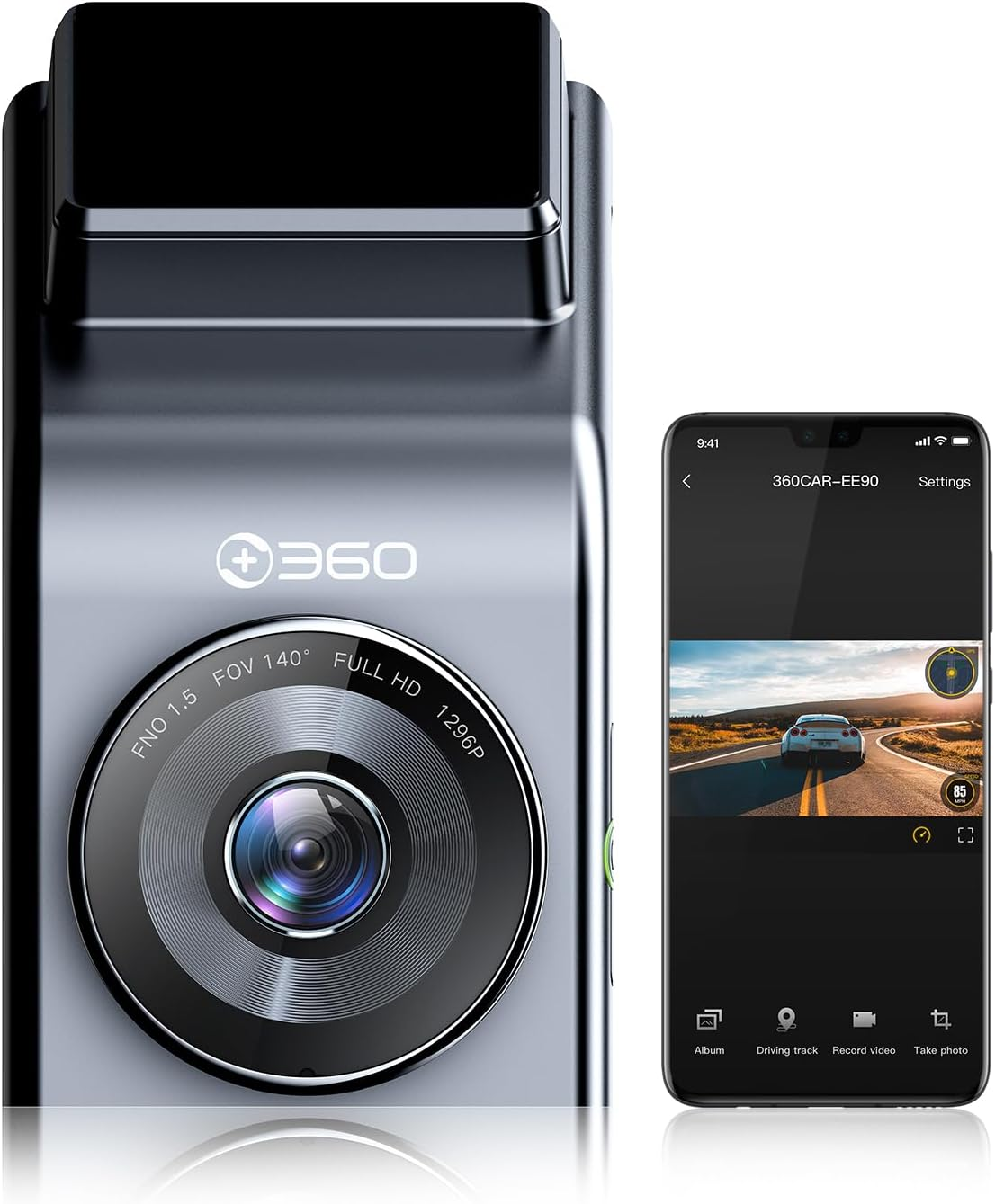 G300H Pro Dash Camera,1296P FHD Car Dashcam, 160&deg; Wide Angle Car Camera, Color Night Vision, Built in Wifi GPS, Support Google Map, 24Hr Motion Detection Parking Mode, Loop Recording(No SD Card) image number 2